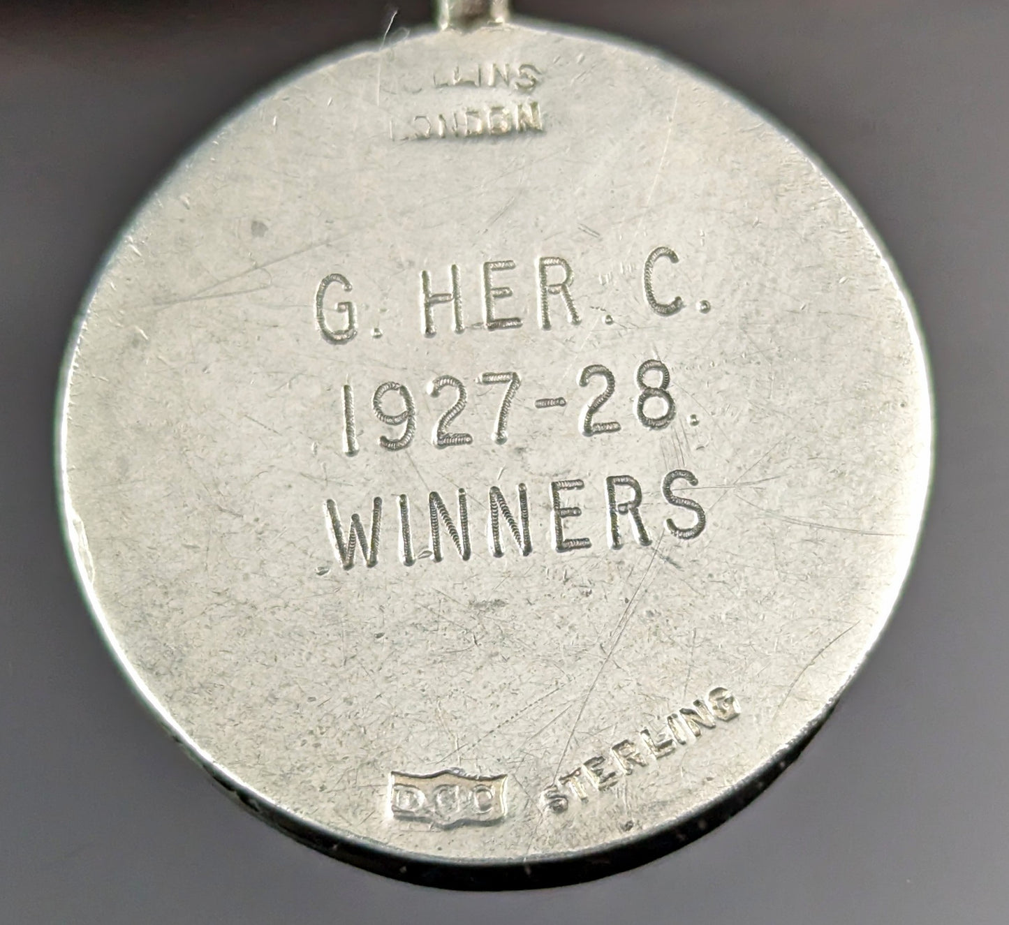 Vintage Art Deco Silver gilt football fob pendant