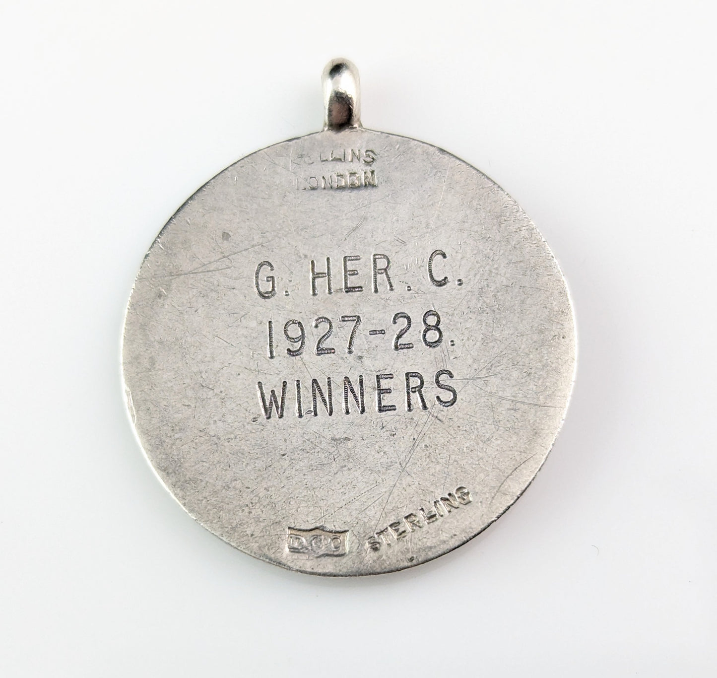 Vintage Art Deco Silver gilt football fob pendant