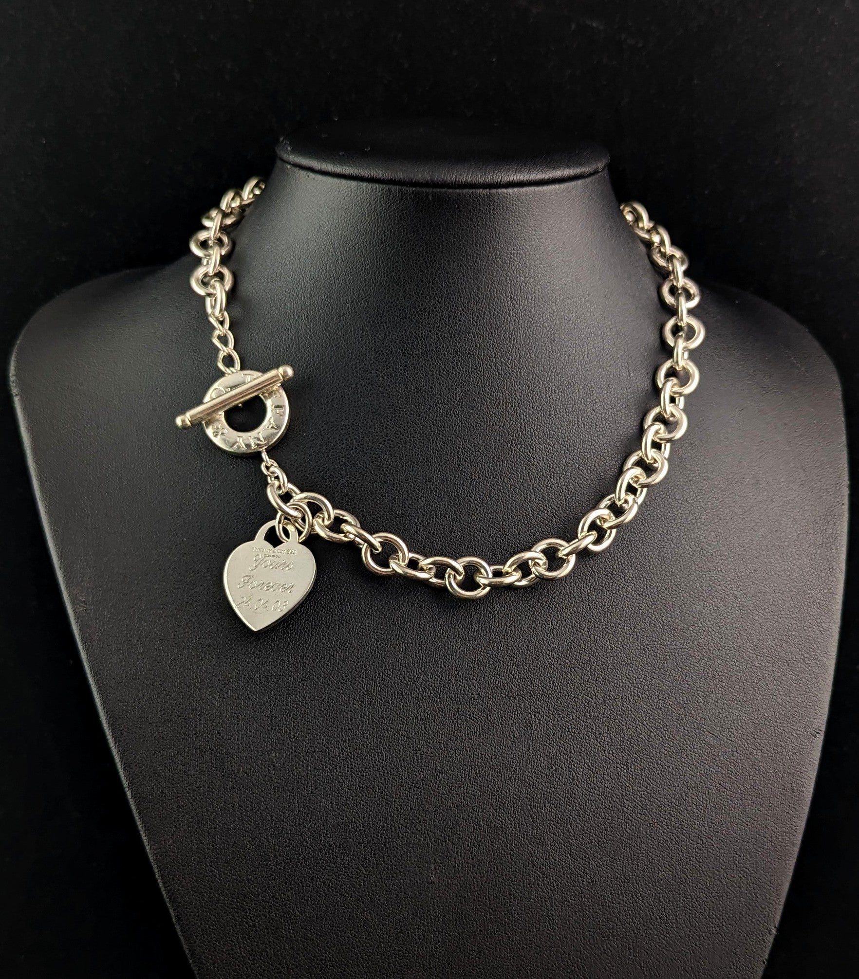 Vintage Sterling silver Return to Tiffany Heart tag toggle necklace C StolenAttic