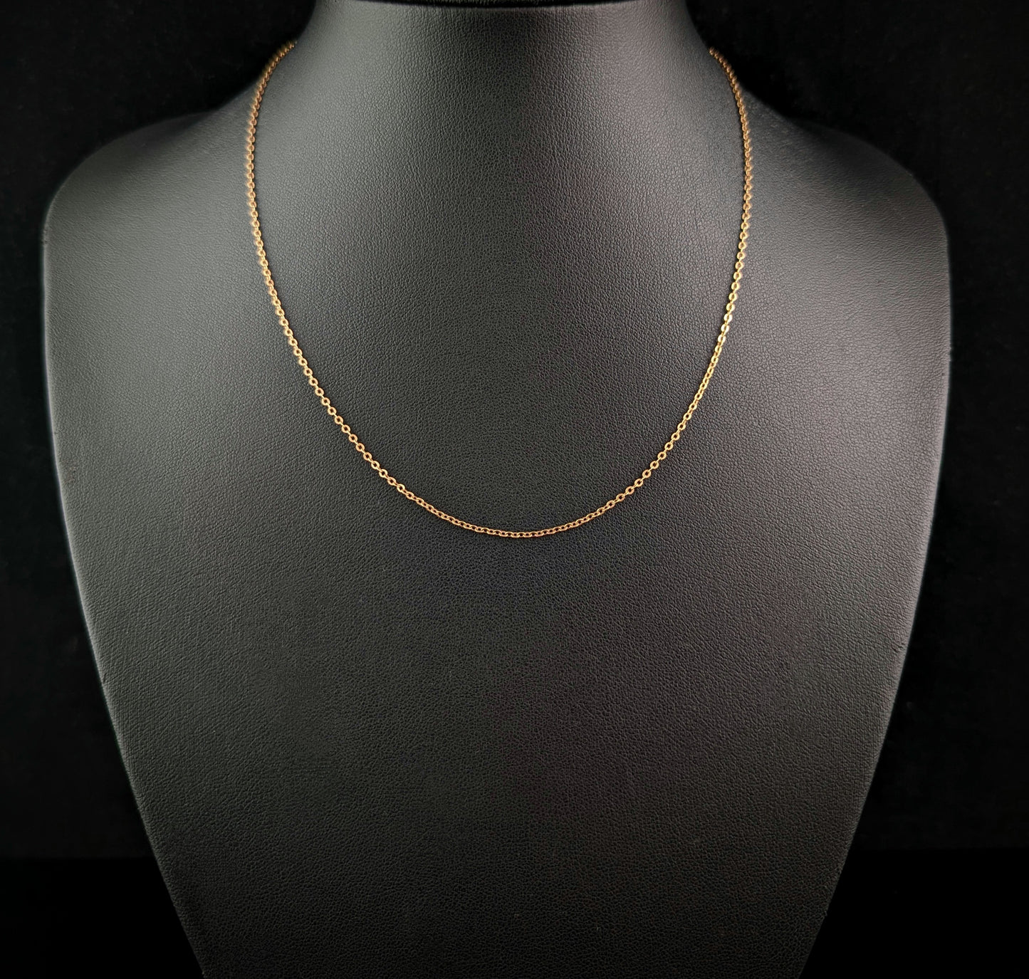 Antique 9ct yellow gold trace link chain necklace, Edwardian