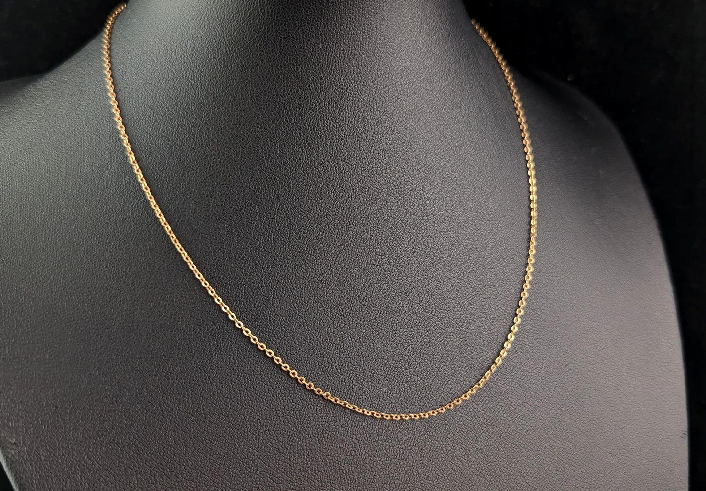 Antique 9ct yellow gold trace link chain necklace, Edwardian