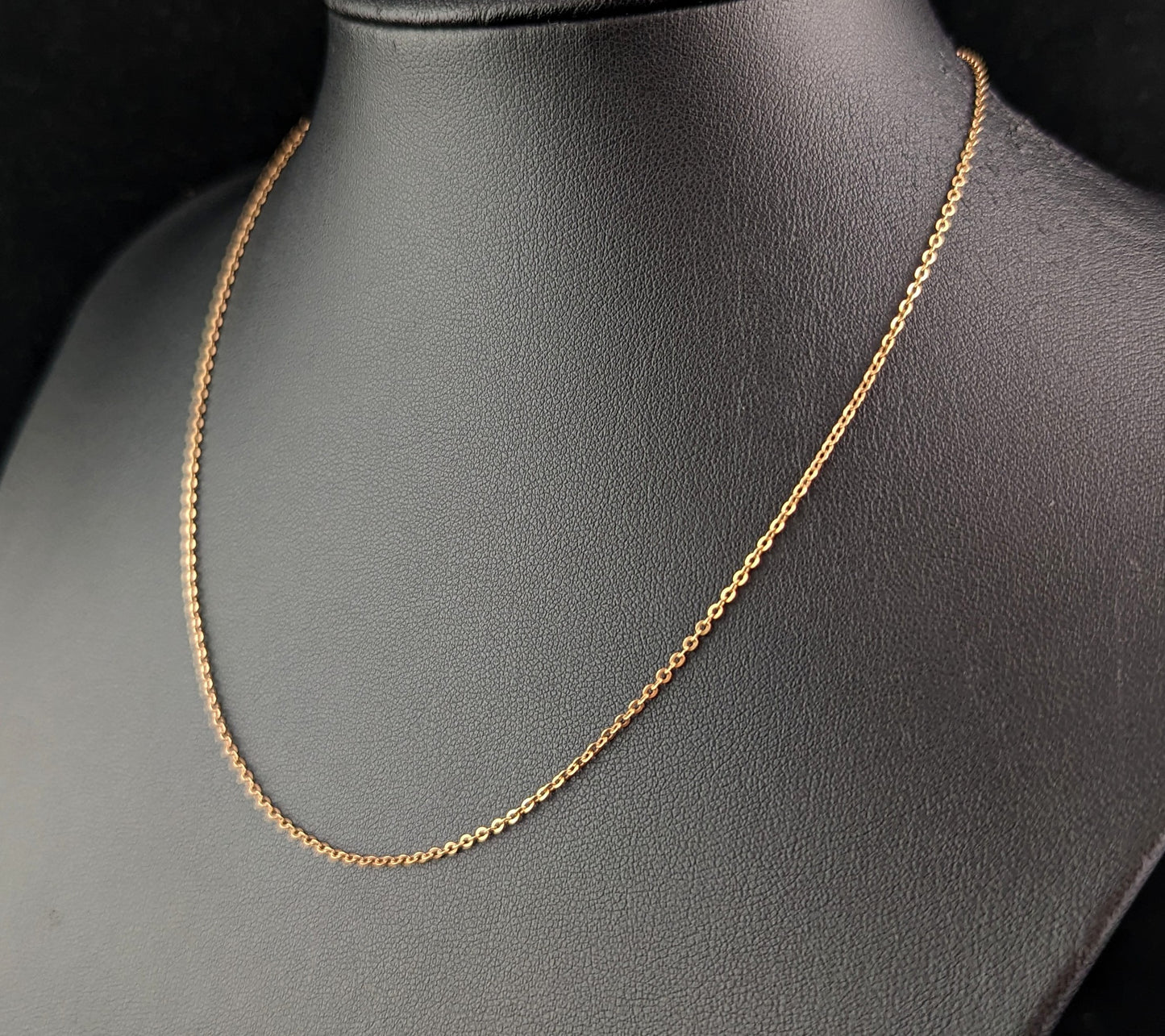Antique 9ct yellow gold trace link chain necklace, Edwardian