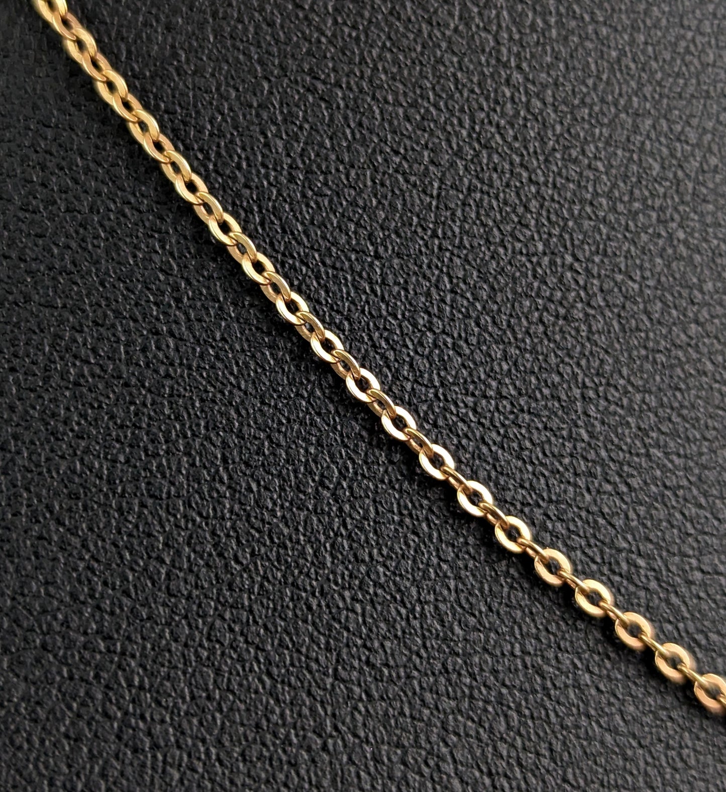 Antique 9ct yellow gold trace link chain necklace, Edwardian