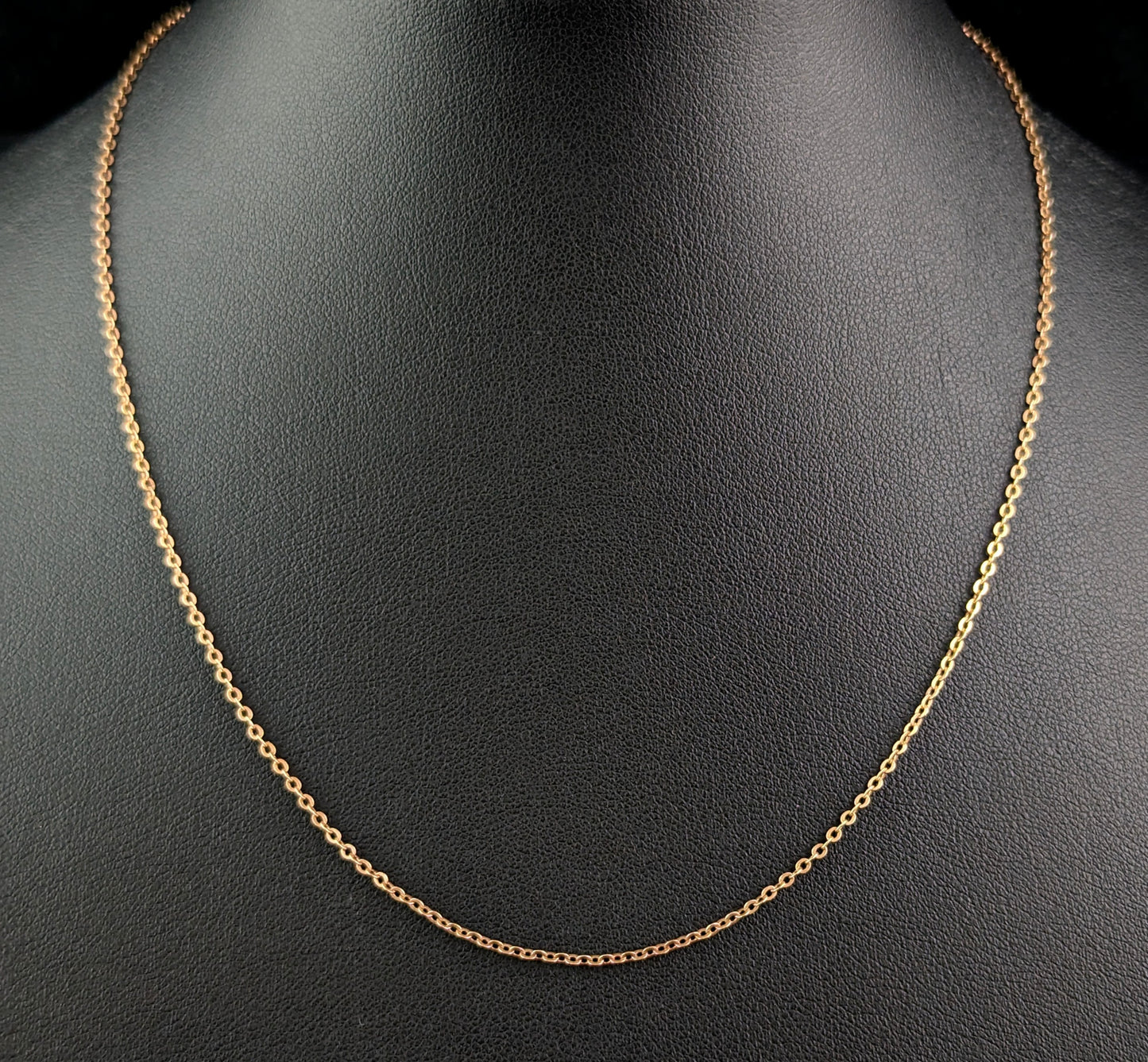 Antique 9ct yellow gold trace link chain necklace, Edwardian
