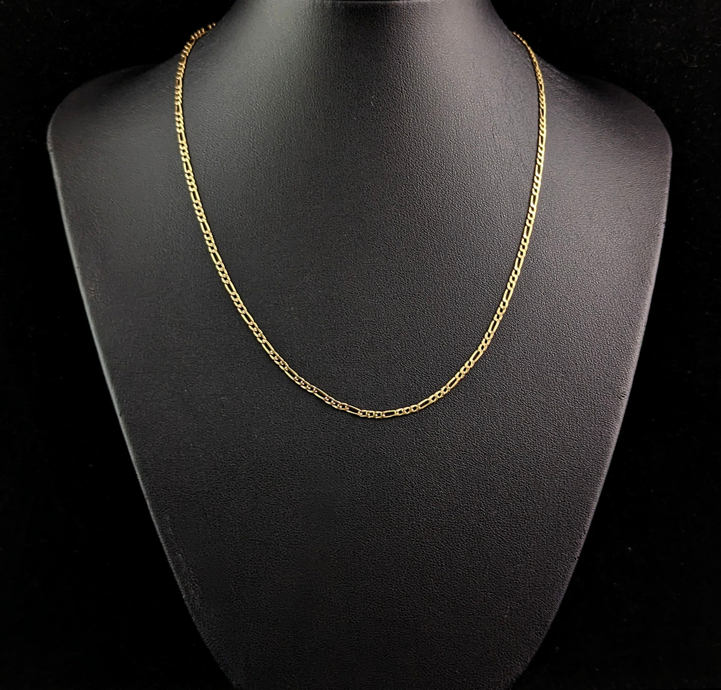 Vintage 9ct gold figaro link chain necklace