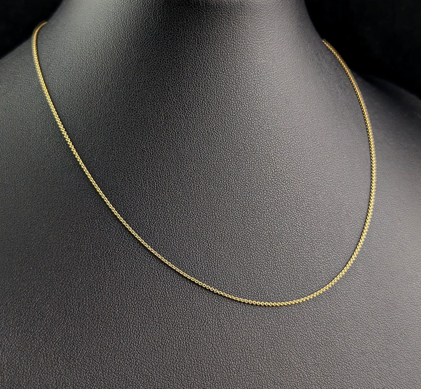 Antique 15ct gold trace link chain necklace, Edwardian, dainty