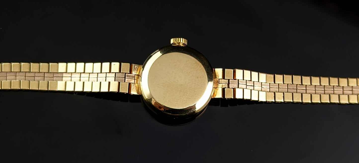 Vintage 9ct gold Ladies Rolex precision wristwatch, boxed watch