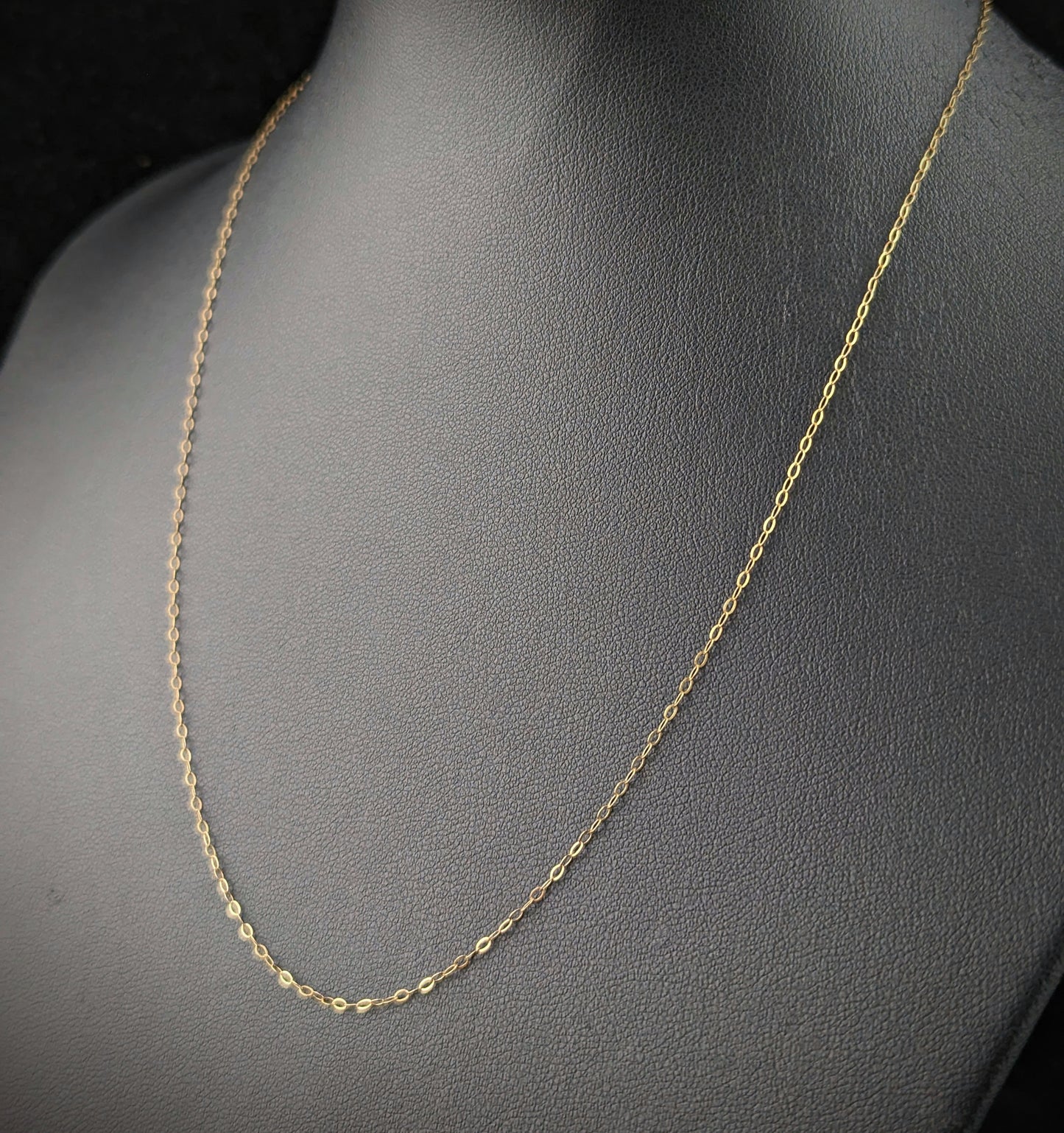 Vintage 9ct yellow gold trace chain necklace, dainty, fine