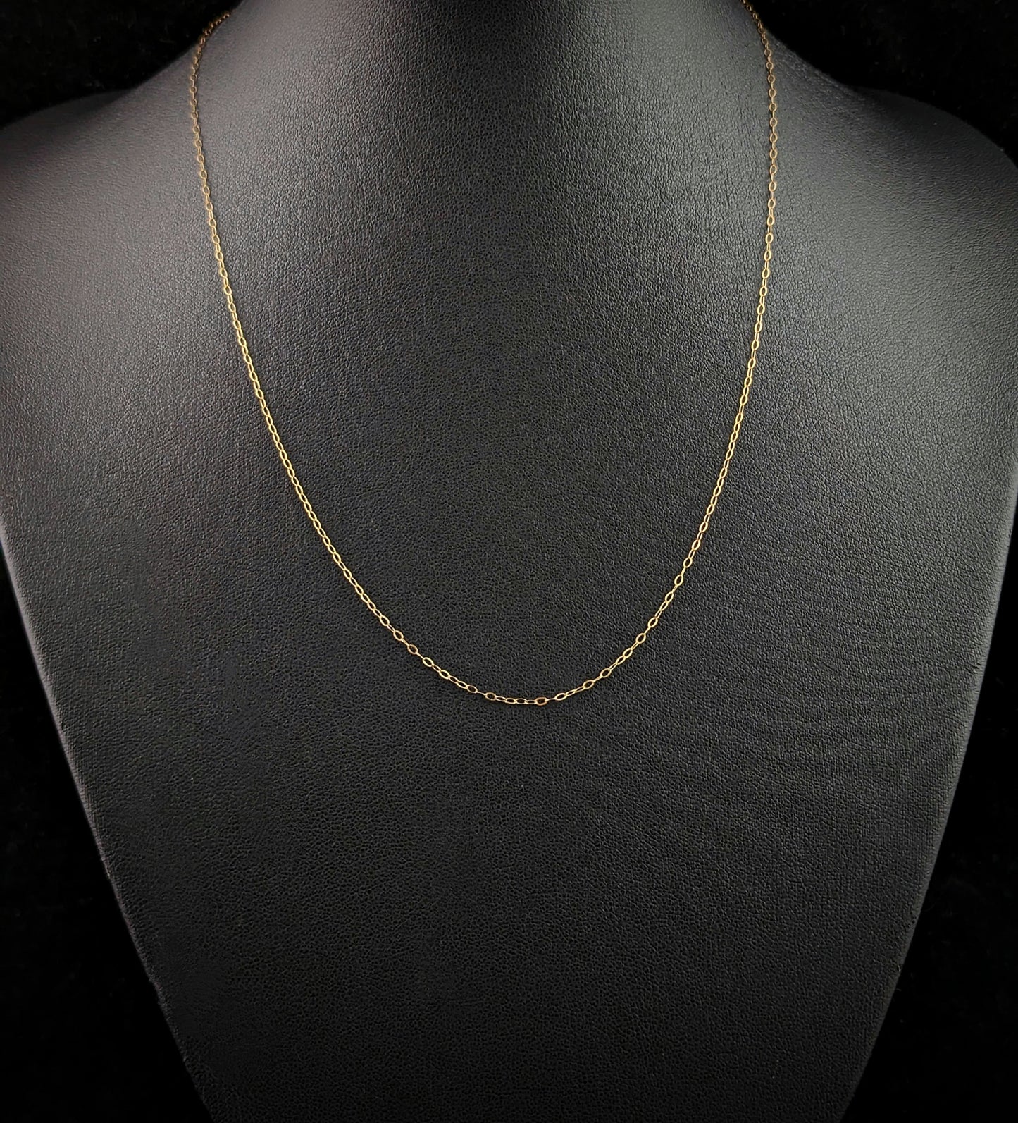 Vintage 9ct yellow gold trace chain necklace, dainty, fine