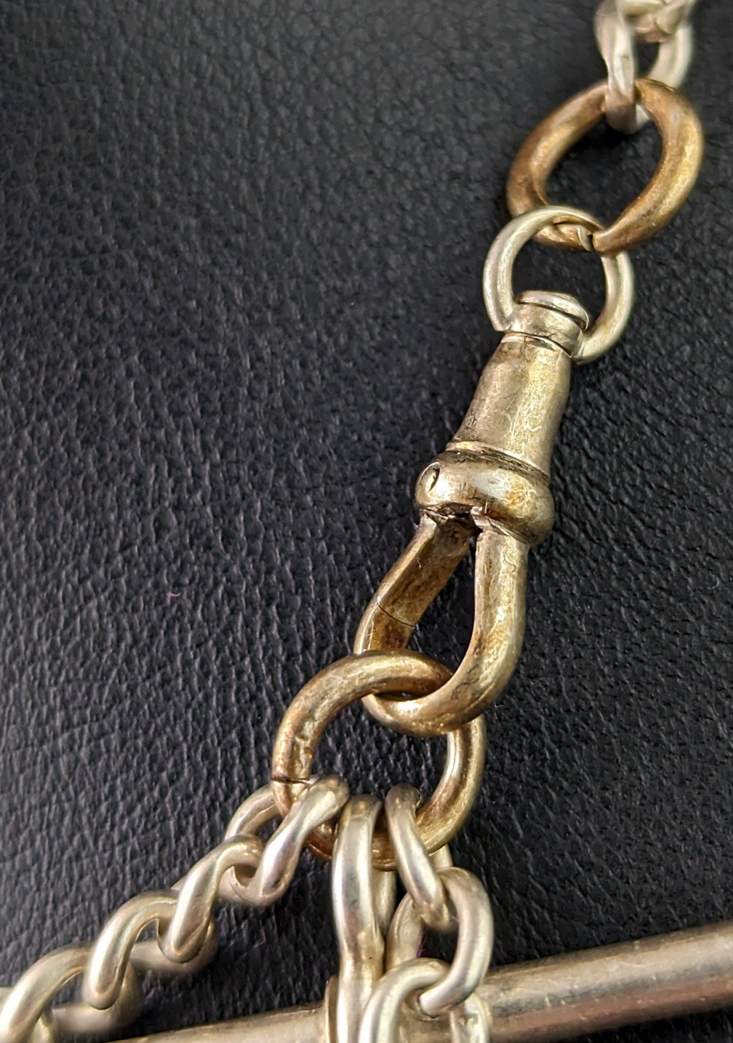 Antique Sterling silver Albert chain, watch chain