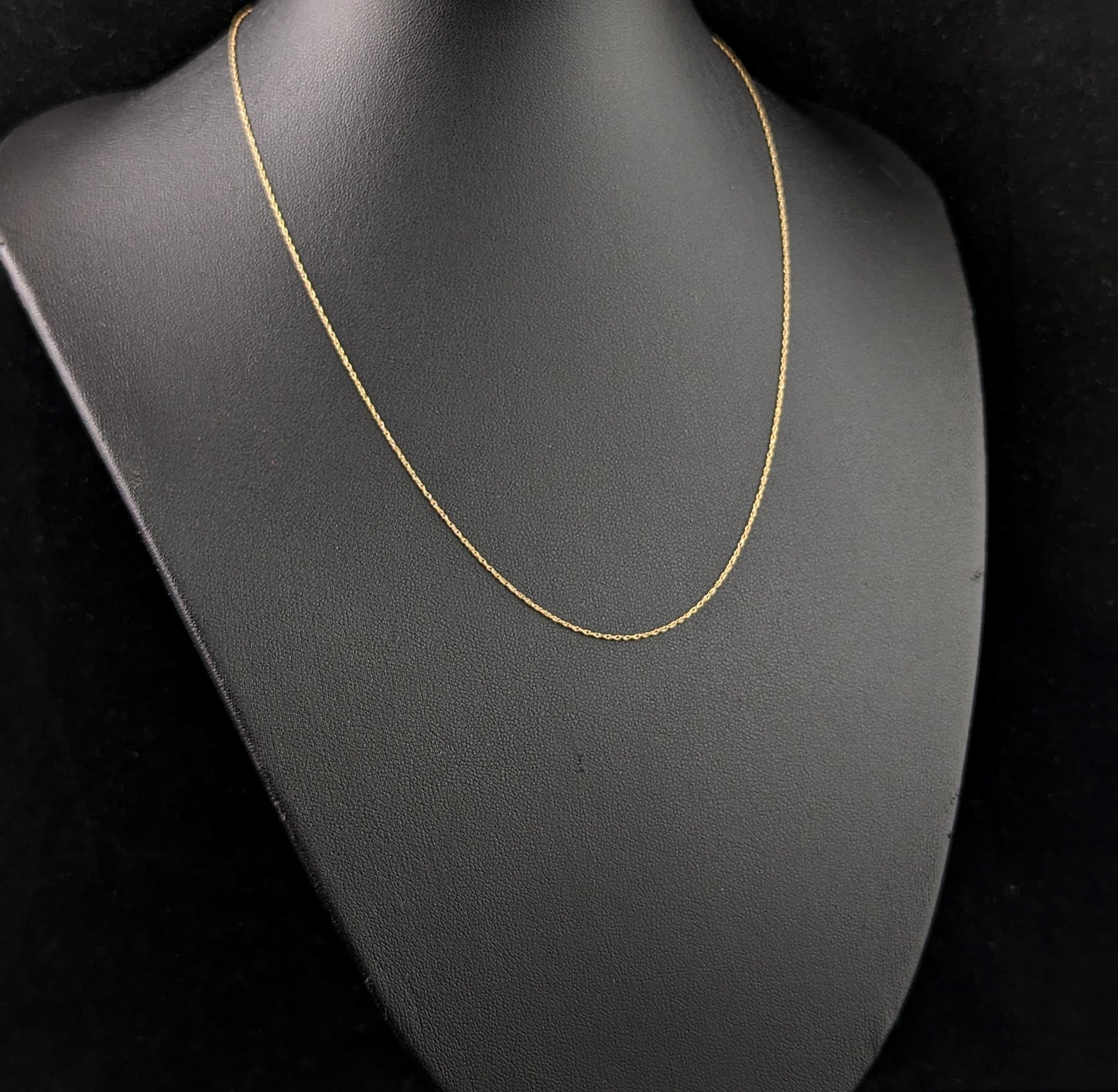 Vintage 9ct gold trace link chain necklace, dainty