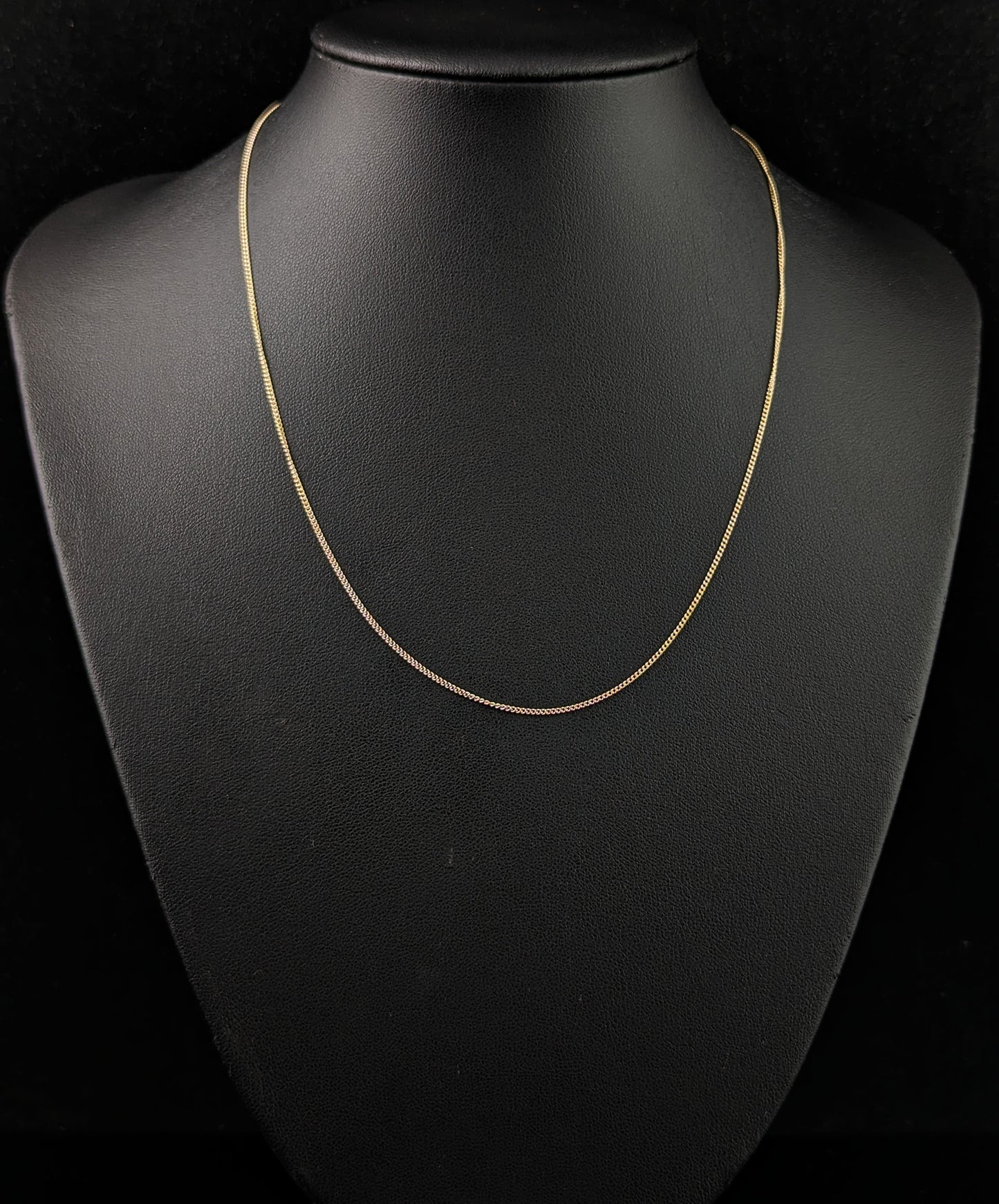 Vintage 9ct gold trace chain necklace, curb link