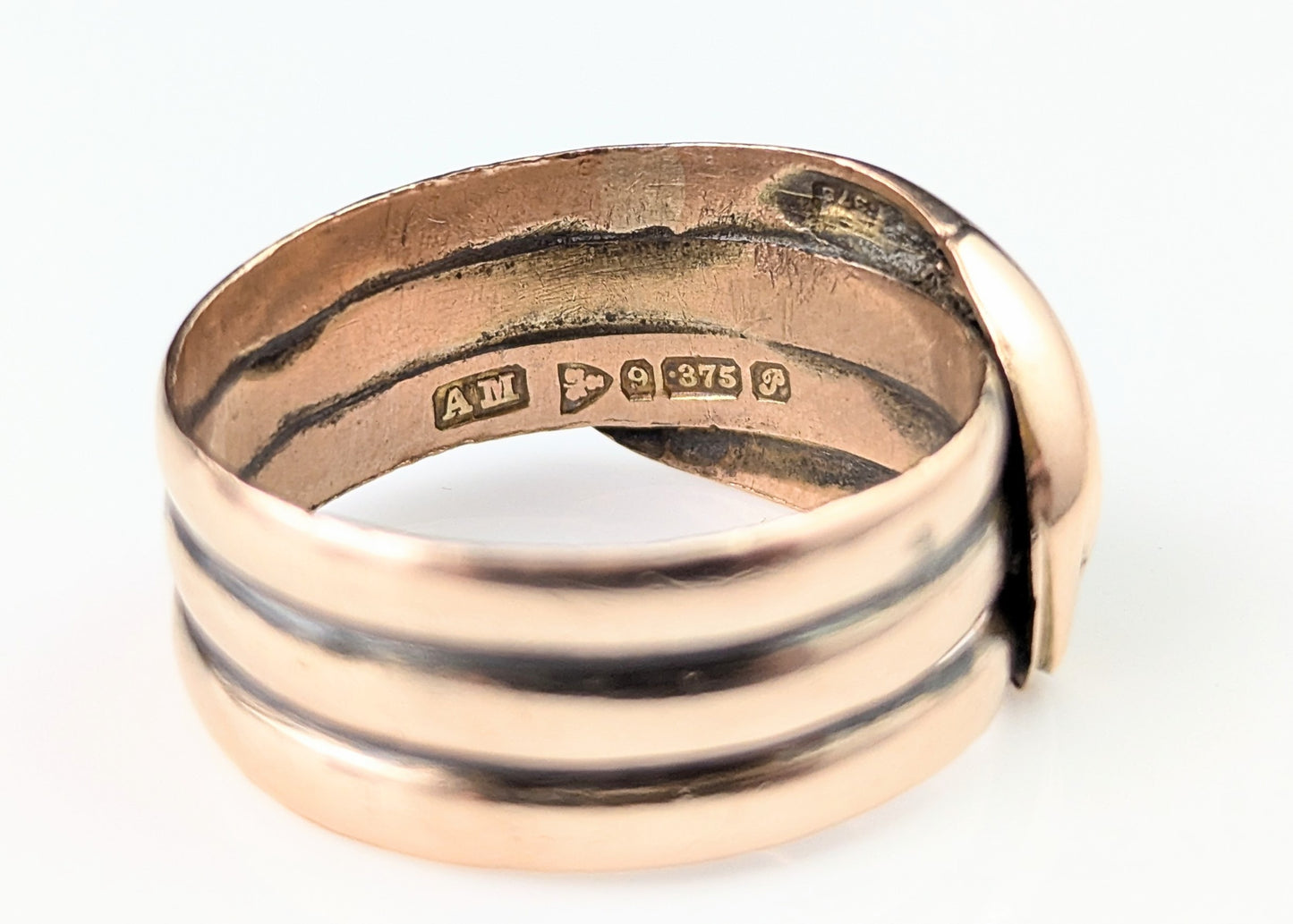 Antique Diamond snake ring, 9ct rose gold, Art Deco