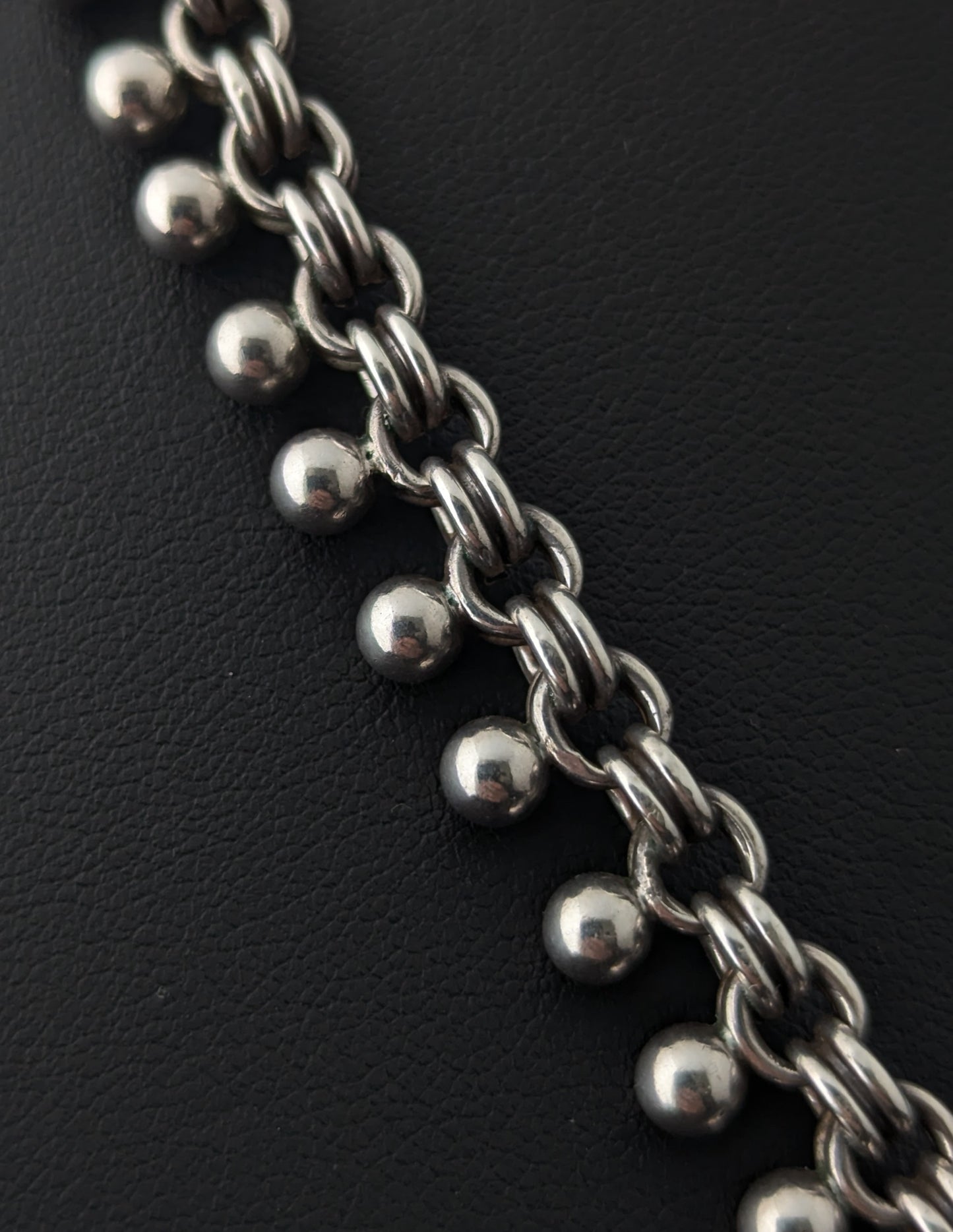 Antique Victorian silver book chain necklace
