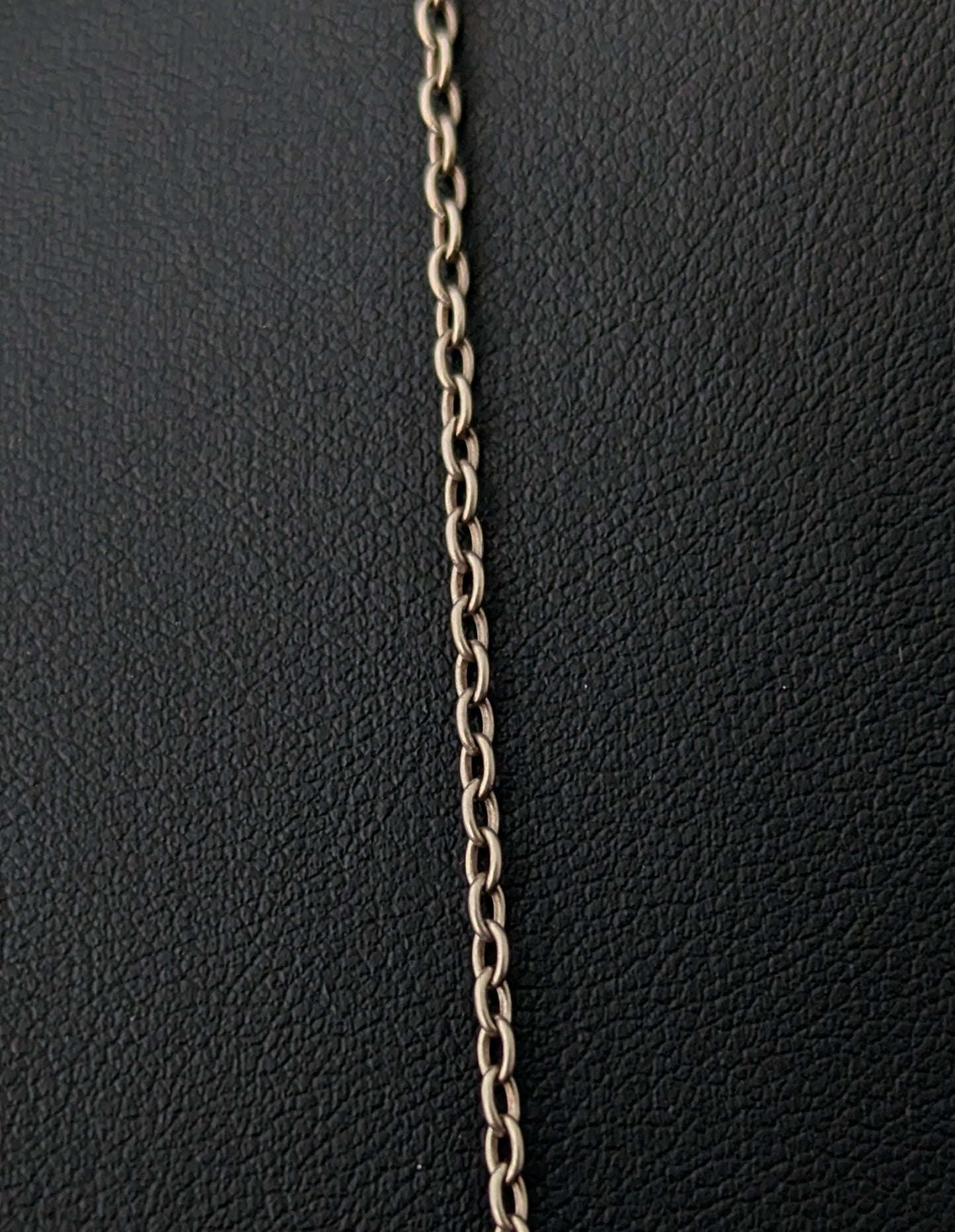 Antique Sterling silver long chain necklace, muff chain
