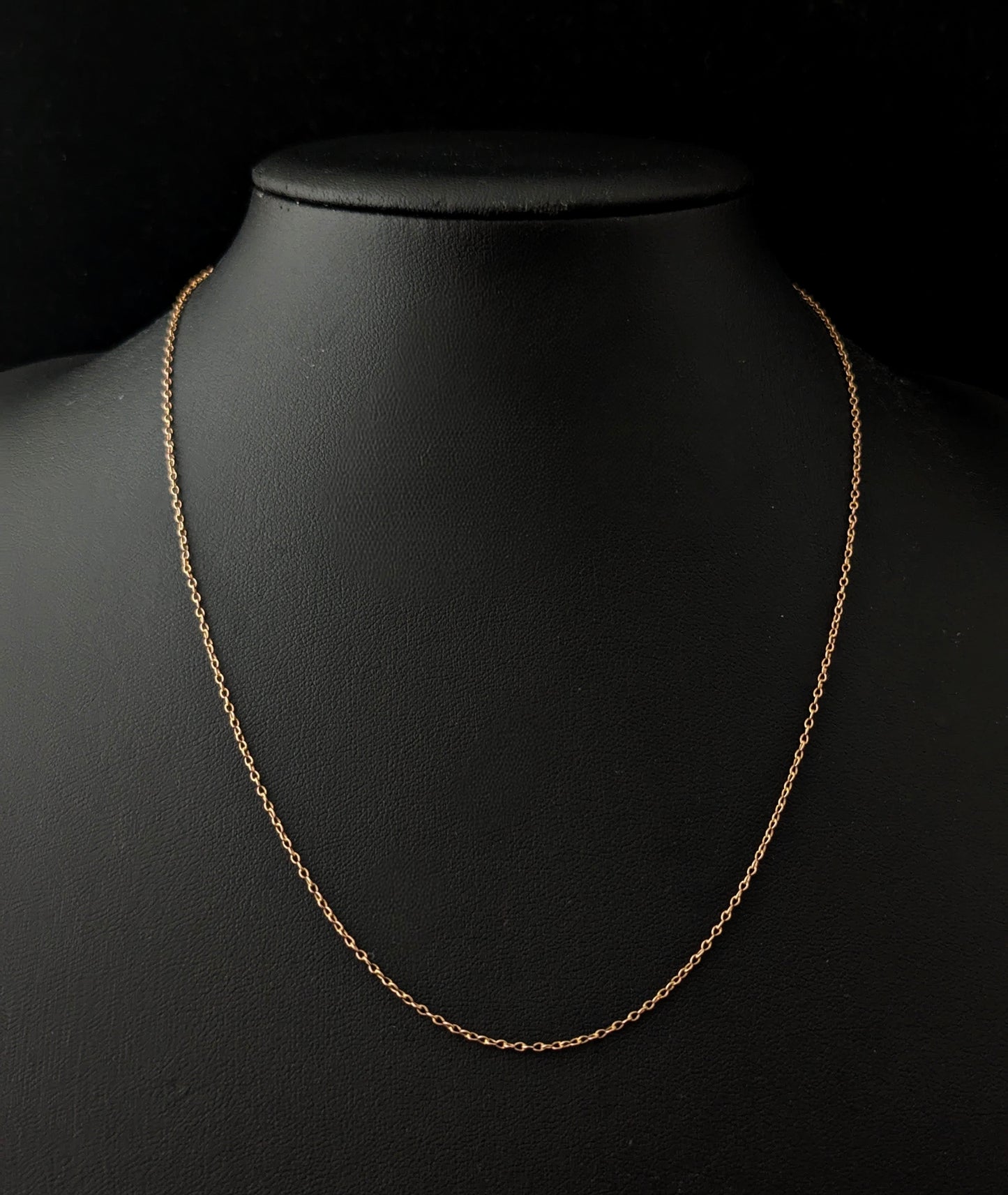Antique 9ct gold trace link chain necklace, dainty, fine, Skinny chain