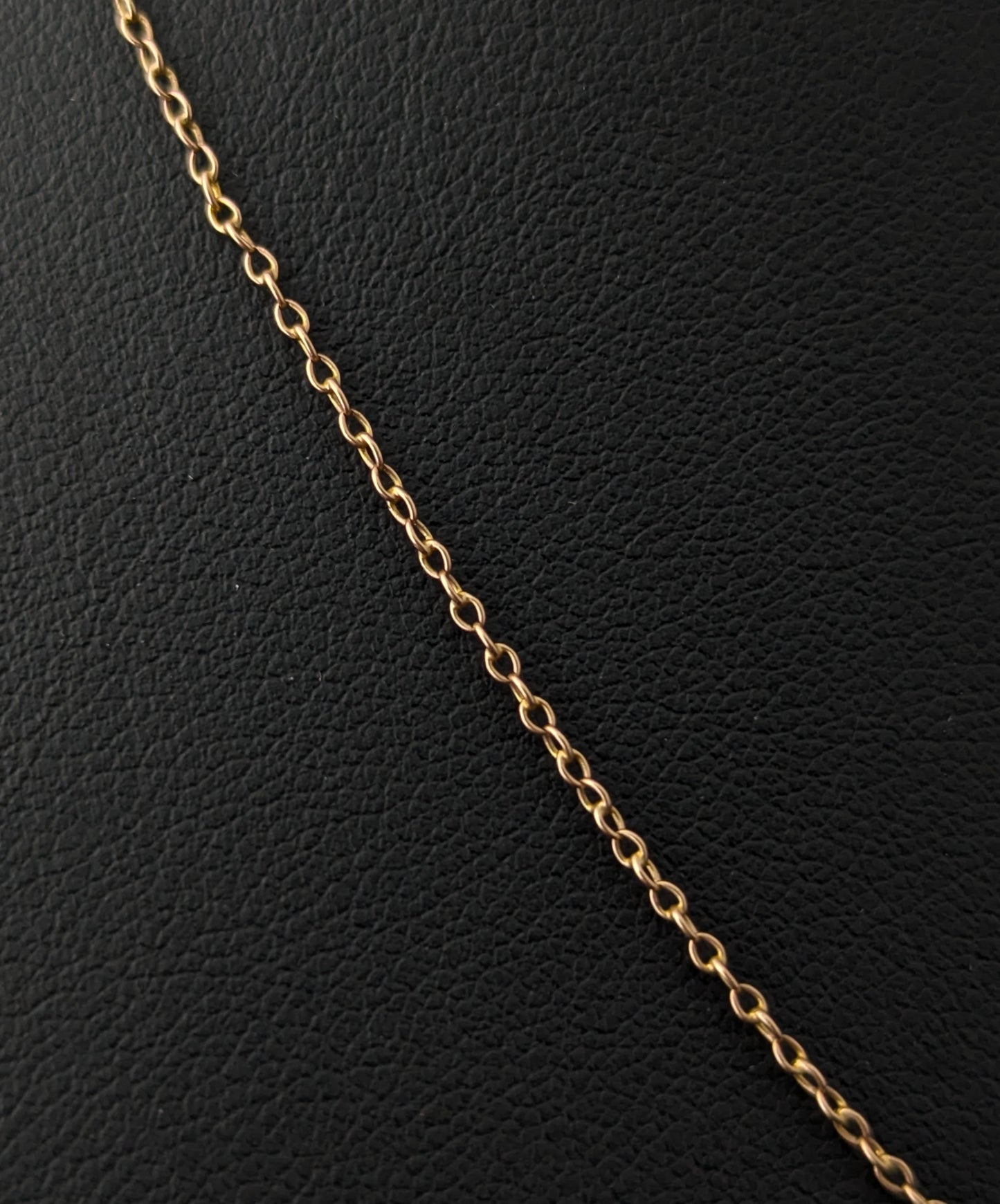 Antique 9ct gold trace link chain necklace, dainty, fine, Skinny chain