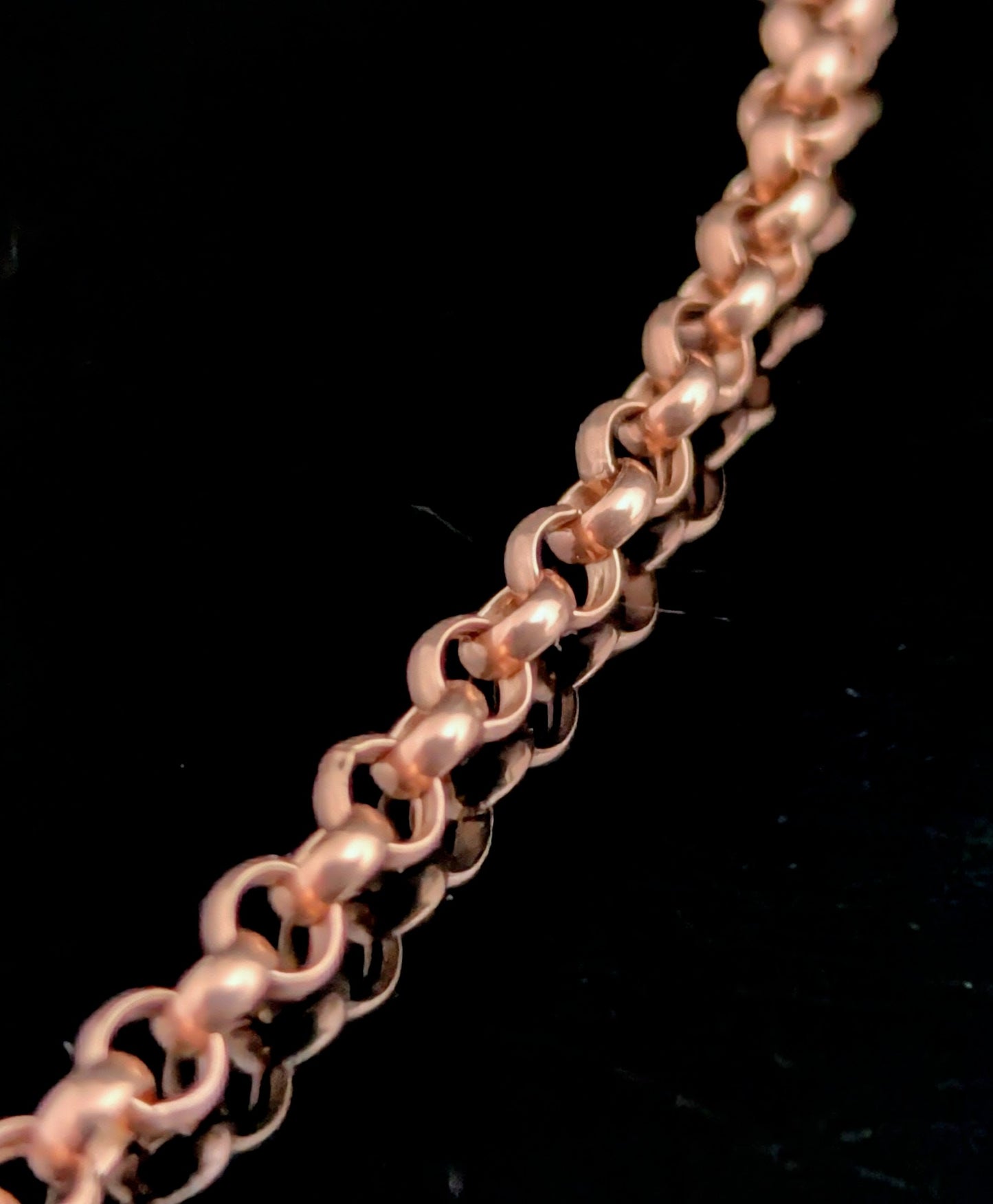 Antique 9ct gold Rolo link chain necklace