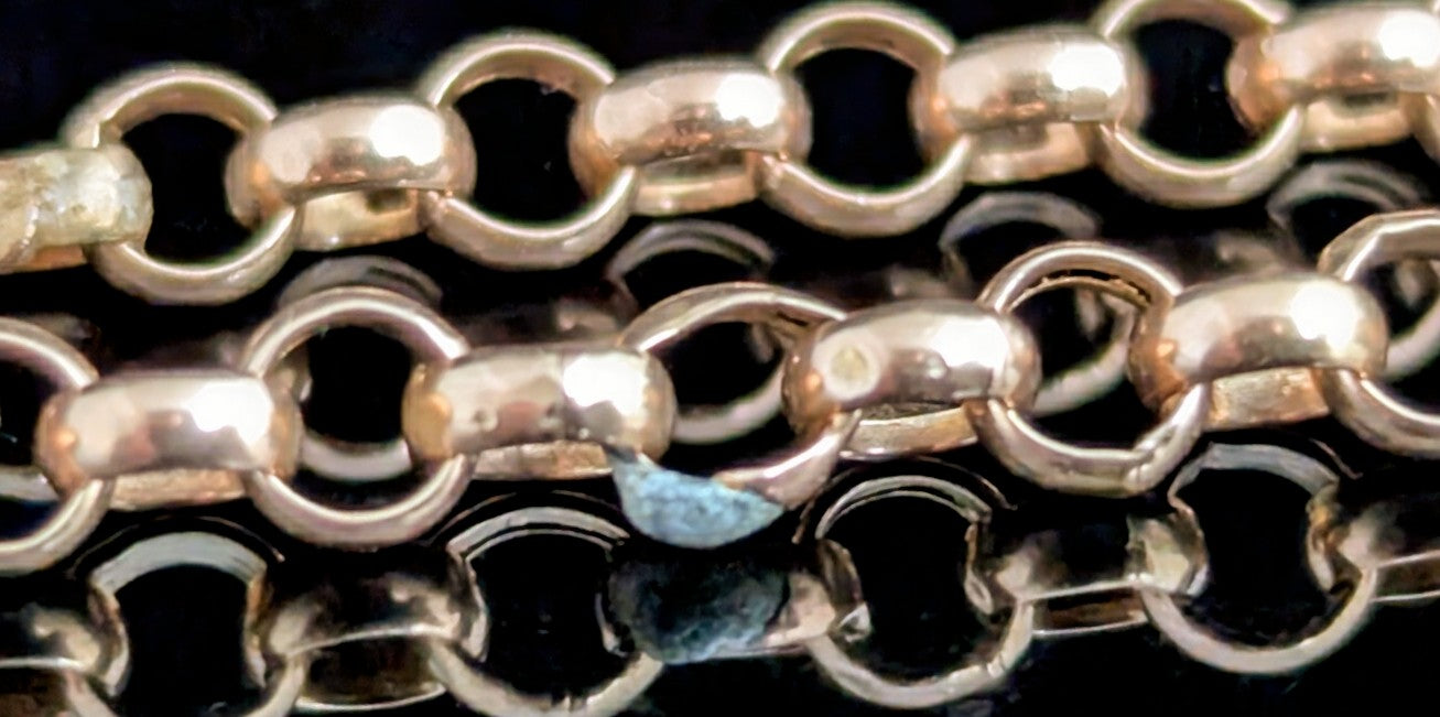 Antique 9ct gold Rolo link chain necklace