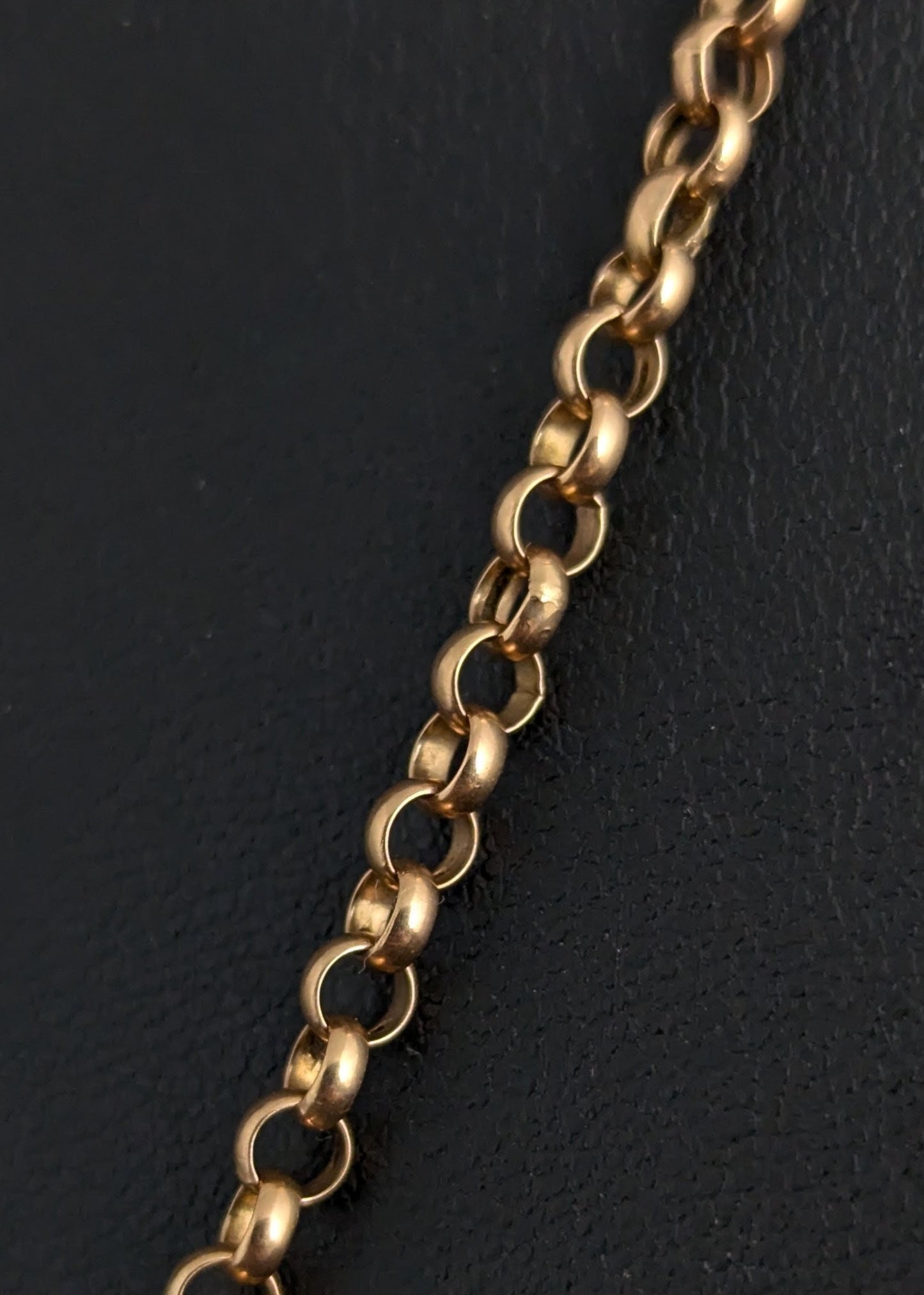 Antique 9ct gold Rolo link chain necklace