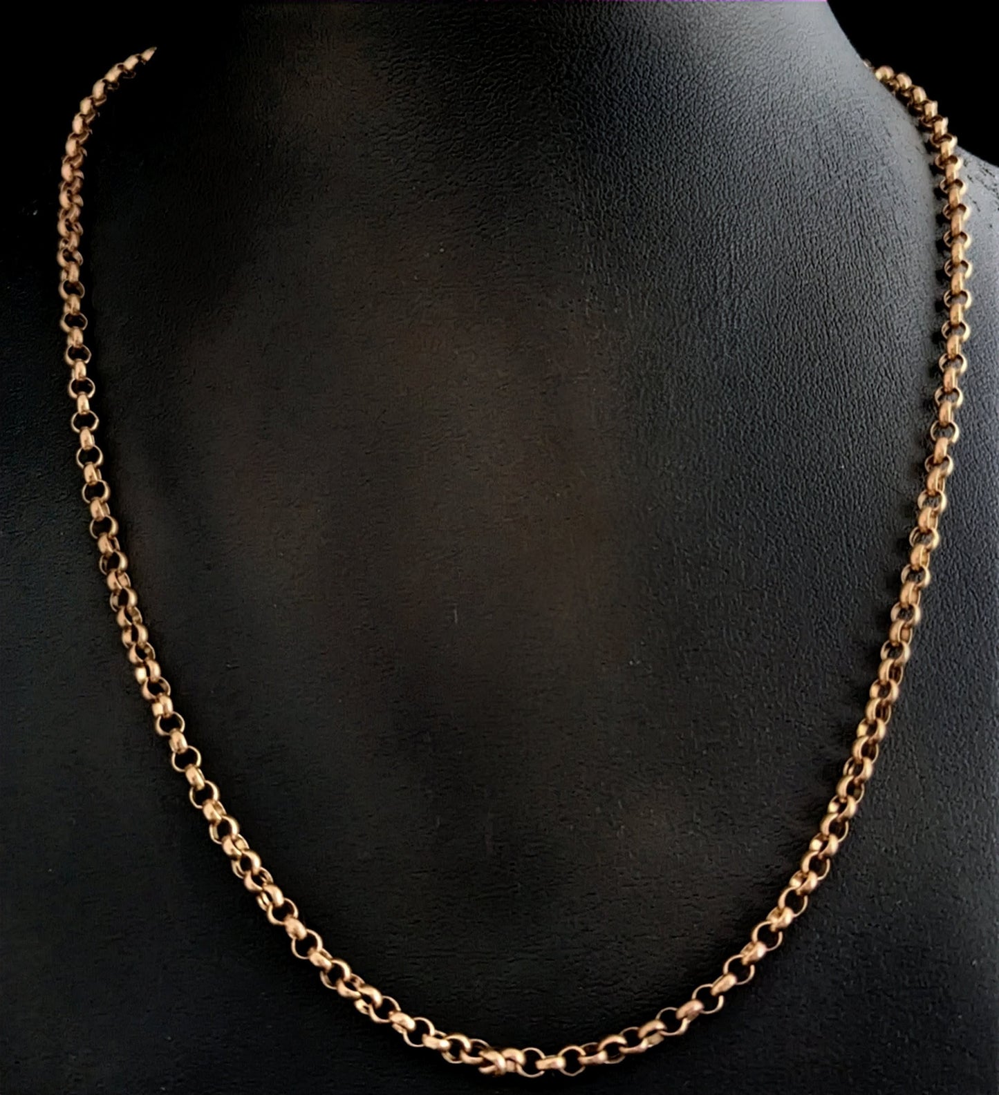 Antique 9ct gold Rolo link chain necklace