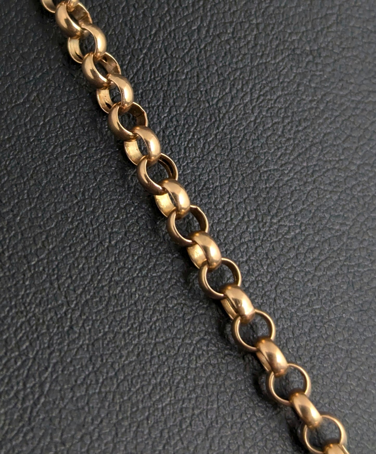 Antique 9ct gold Rolo link chain necklace