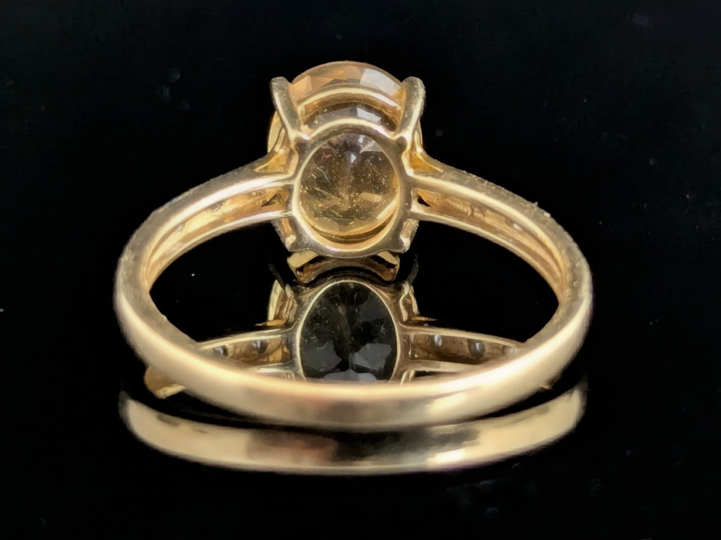 Vintage Citrine and Diamond cocktail ring, 9ct gold