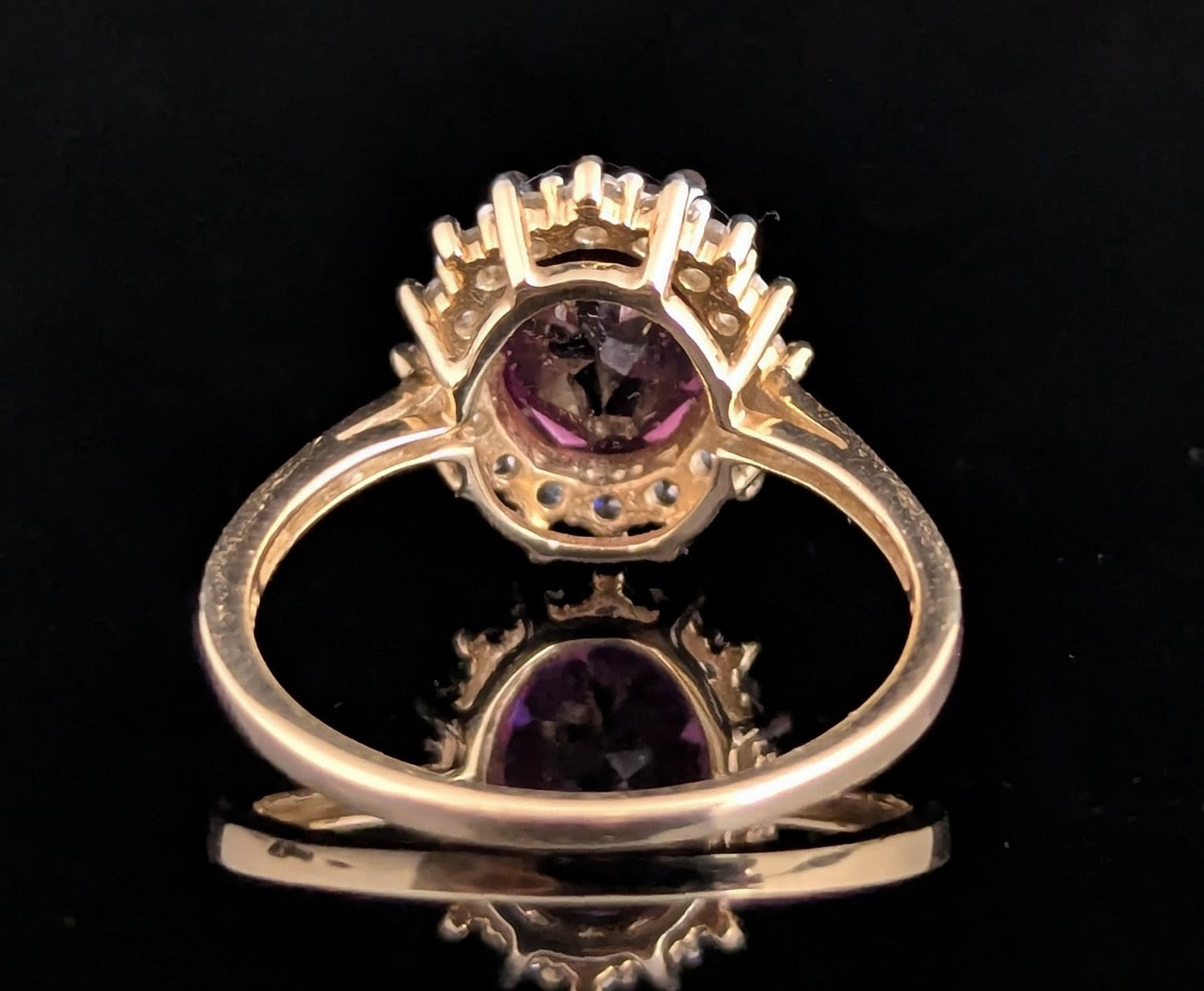 Vintage Garnet and Zircon cluster ring, 9ct gold