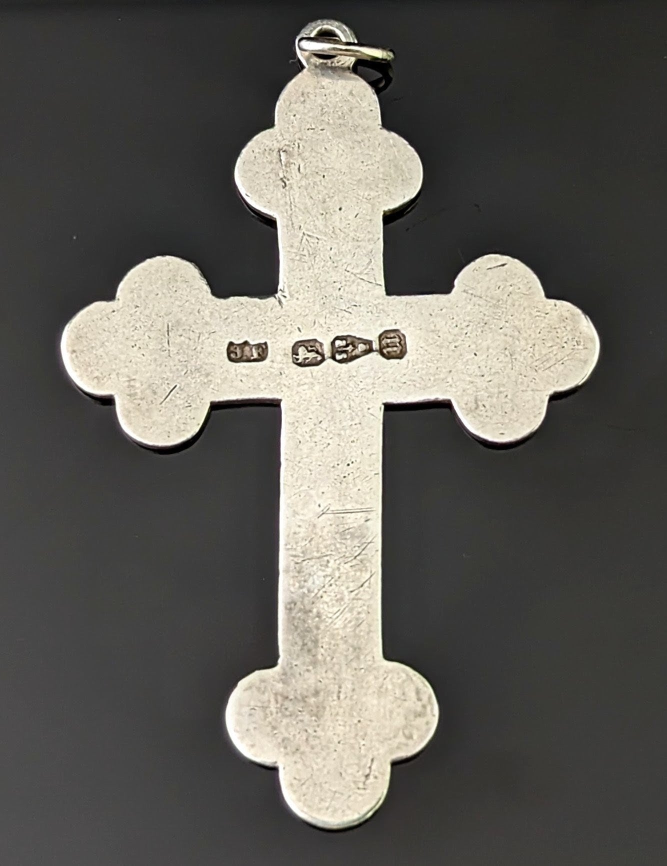 Antique sterling silver cross pendant, Victorian
