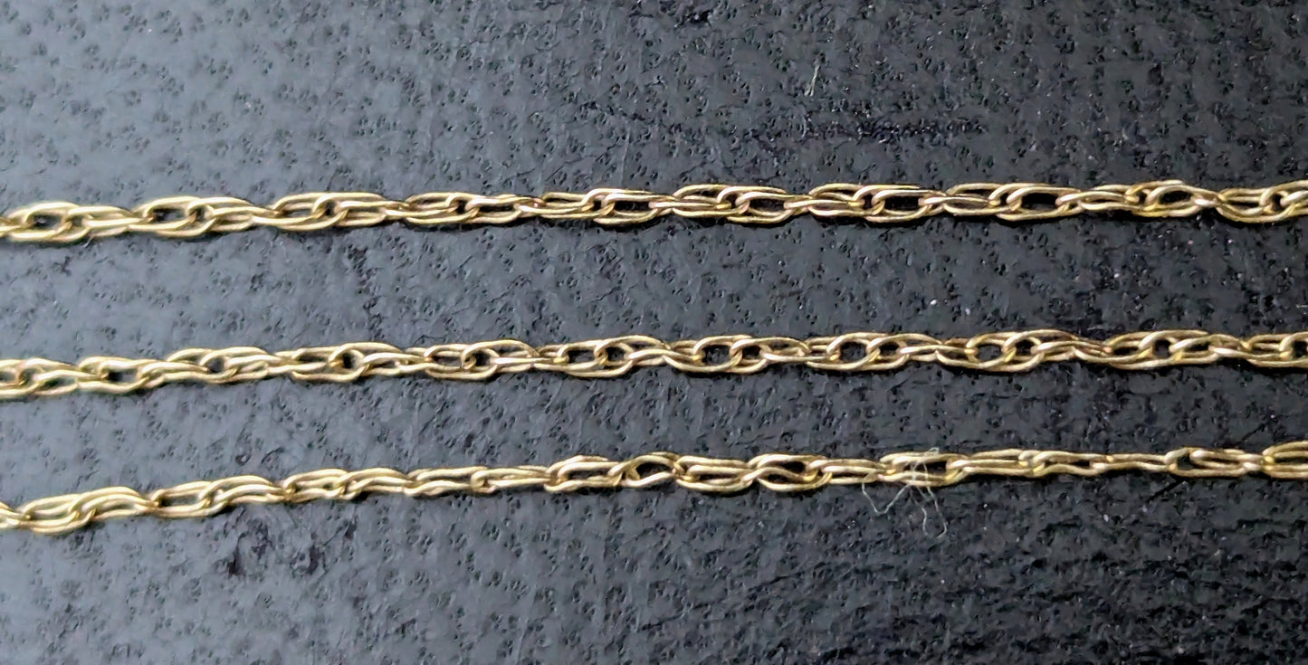 Vintage 9ct gold trace link chain necklace, dainty, fine, Skinny chain