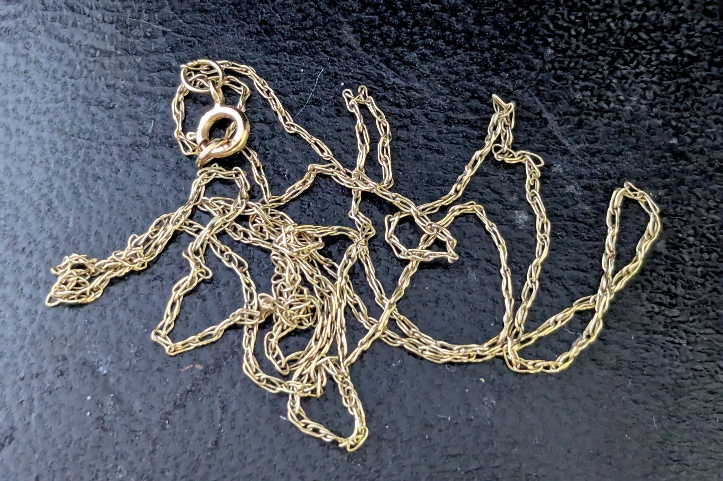 Vintage 9ct gold trace link chain necklace, dainty, fine, Skinny chain