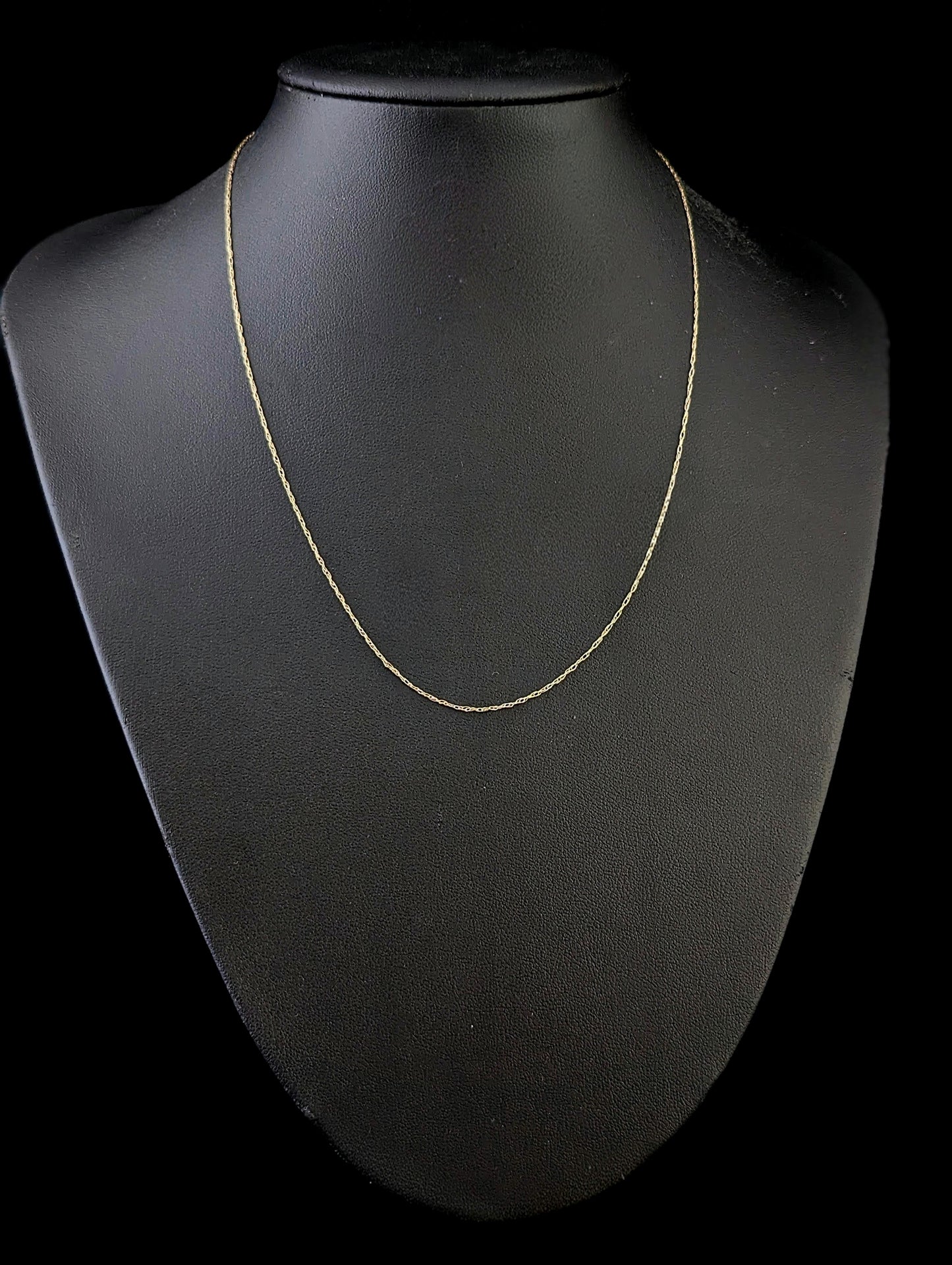 Vintage 9ct gold trace link chain necklace, dainty, fine, Skinny chain