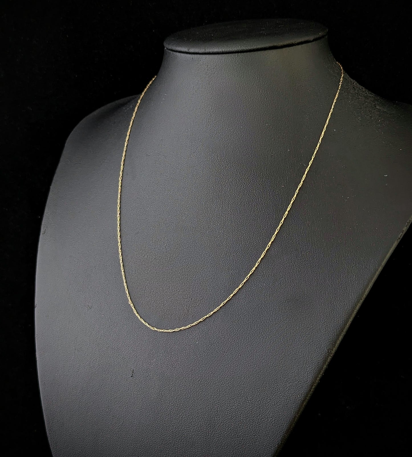 Vintage 9ct gold trace link chain necklace, dainty, fine, Skinny chain