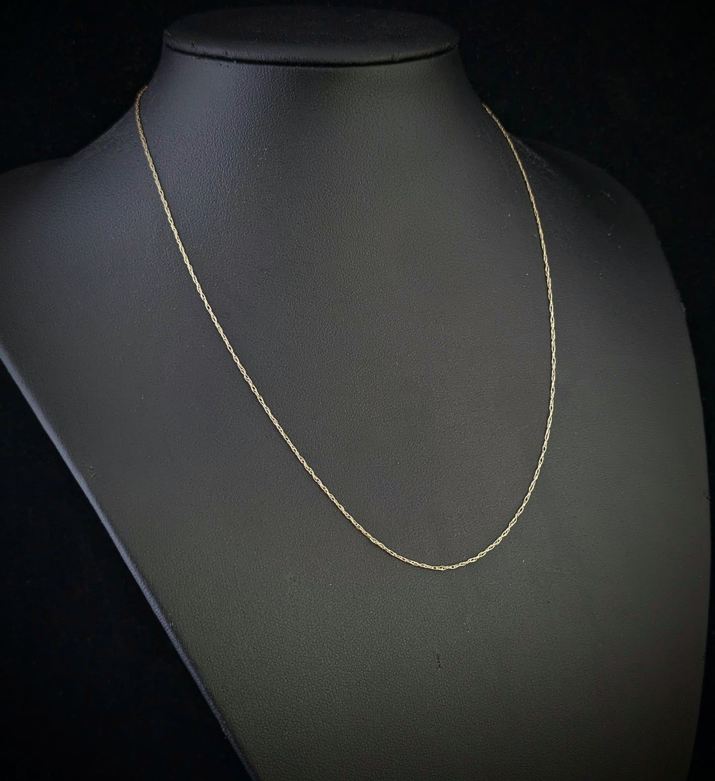 Vintage 9ct gold trace link chain necklace, dainty, fine, Skinny chain