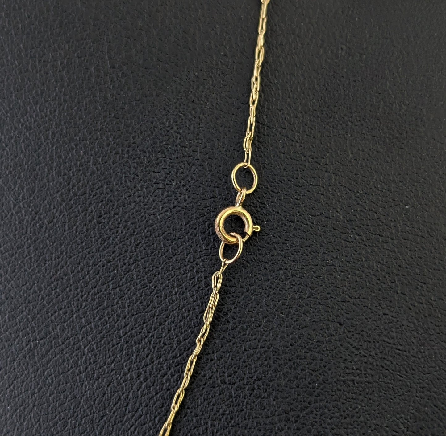 Vintage 9ct gold trace link chain necklace, dainty, fine, Skinny chain