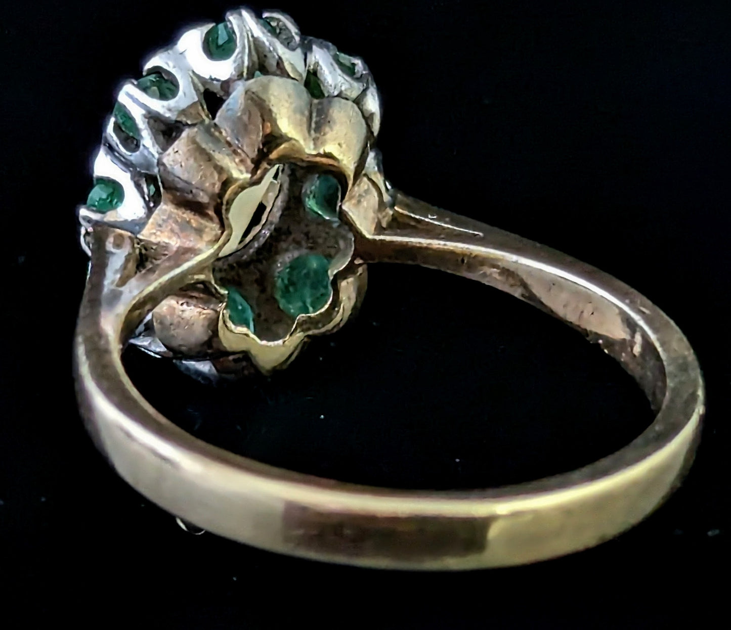 Vintage Emerald and Opal cluster ring, 9ct gold