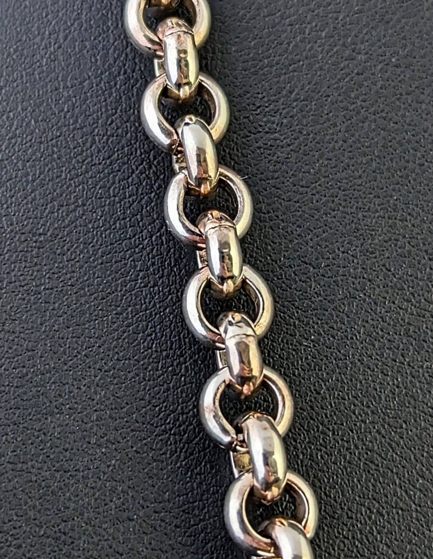 Vintage sterling silver rolo link chain necklace, Heavy