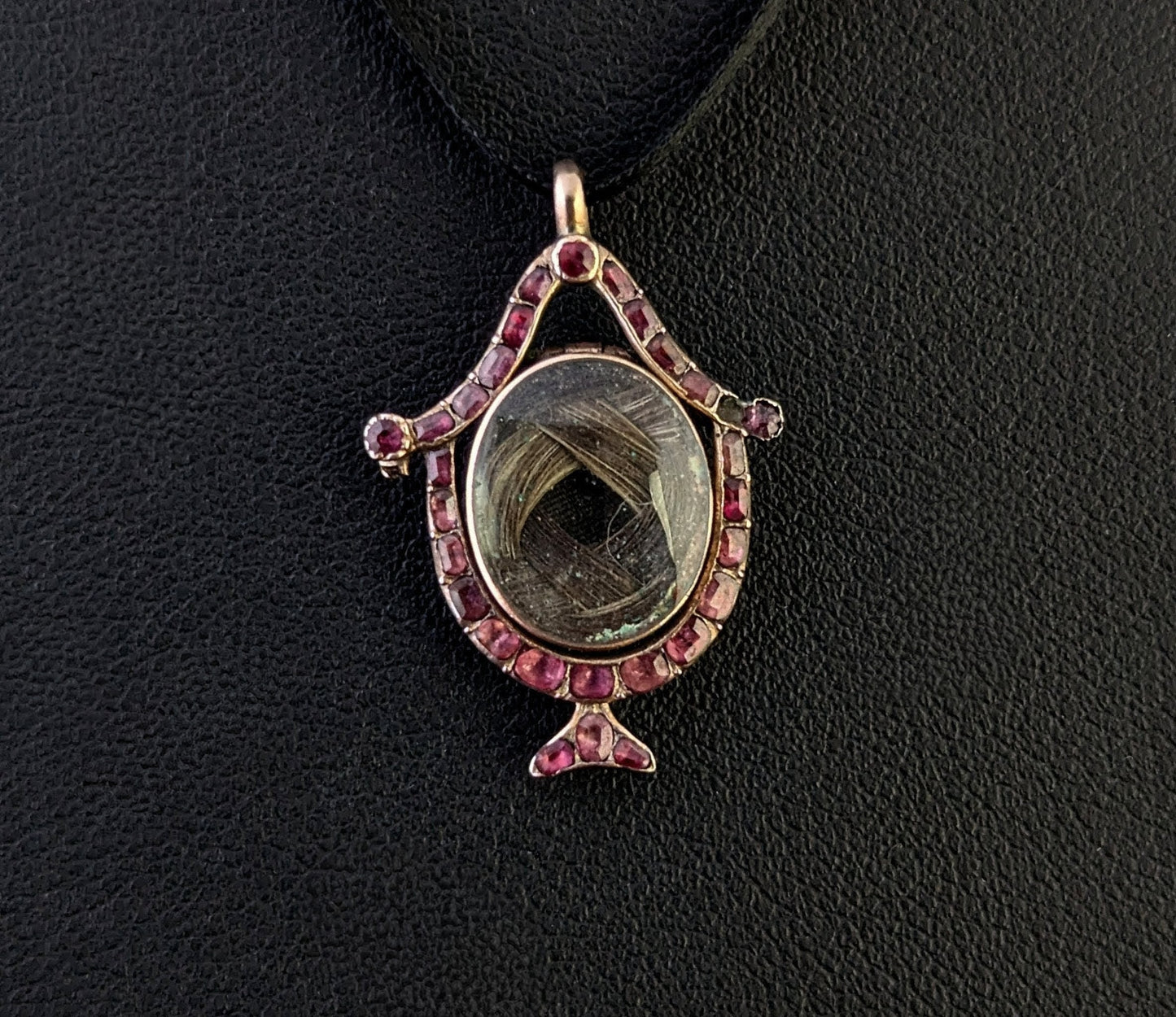Antique Georgian Garnet mourning urn pendant, Locket