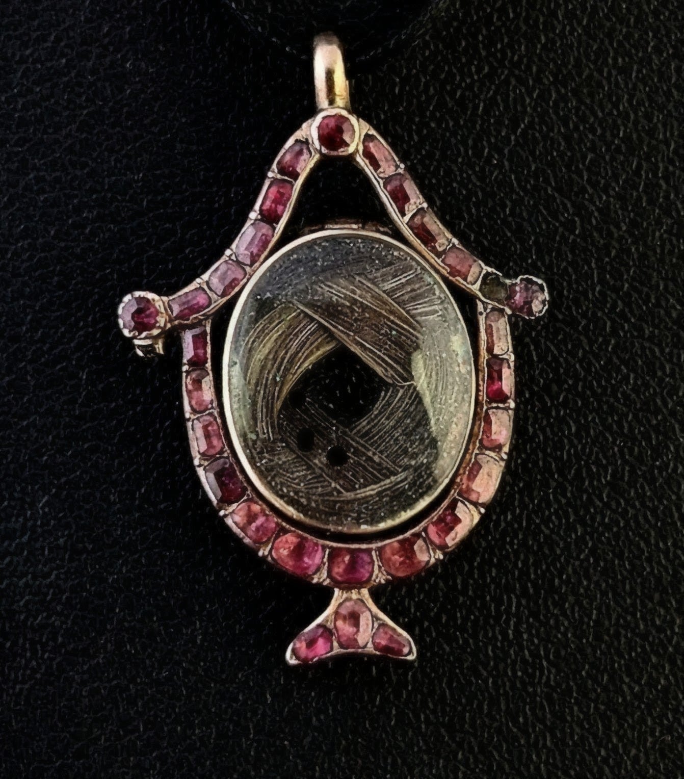 Antique Georgian Garnet mourning urn pendant, Locket