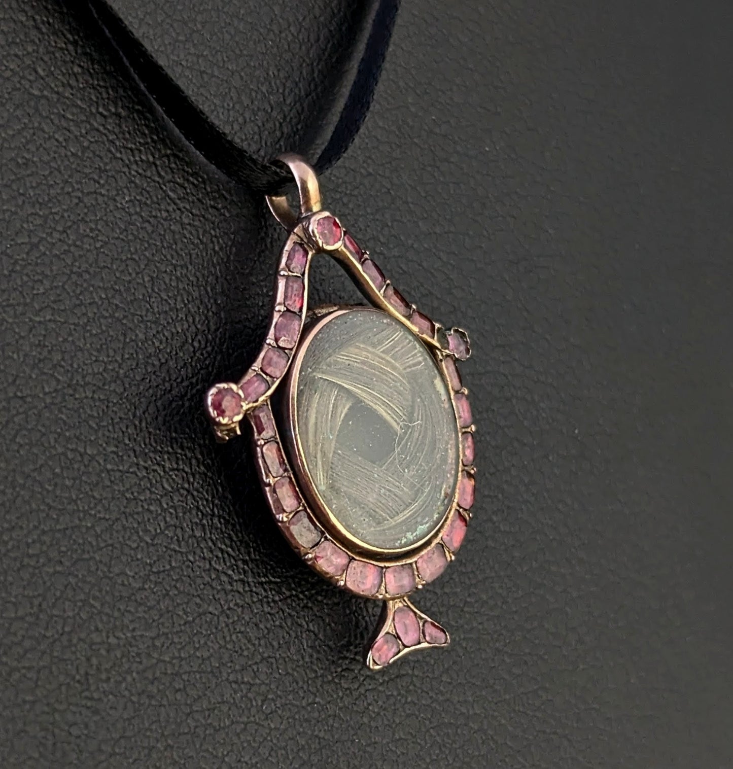 Antique Georgian Garnet mourning urn pendant, Locket