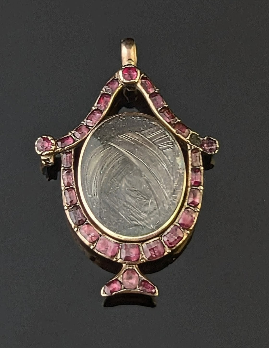 Antique Georgian Garnet mourning urn pendant, Locket
