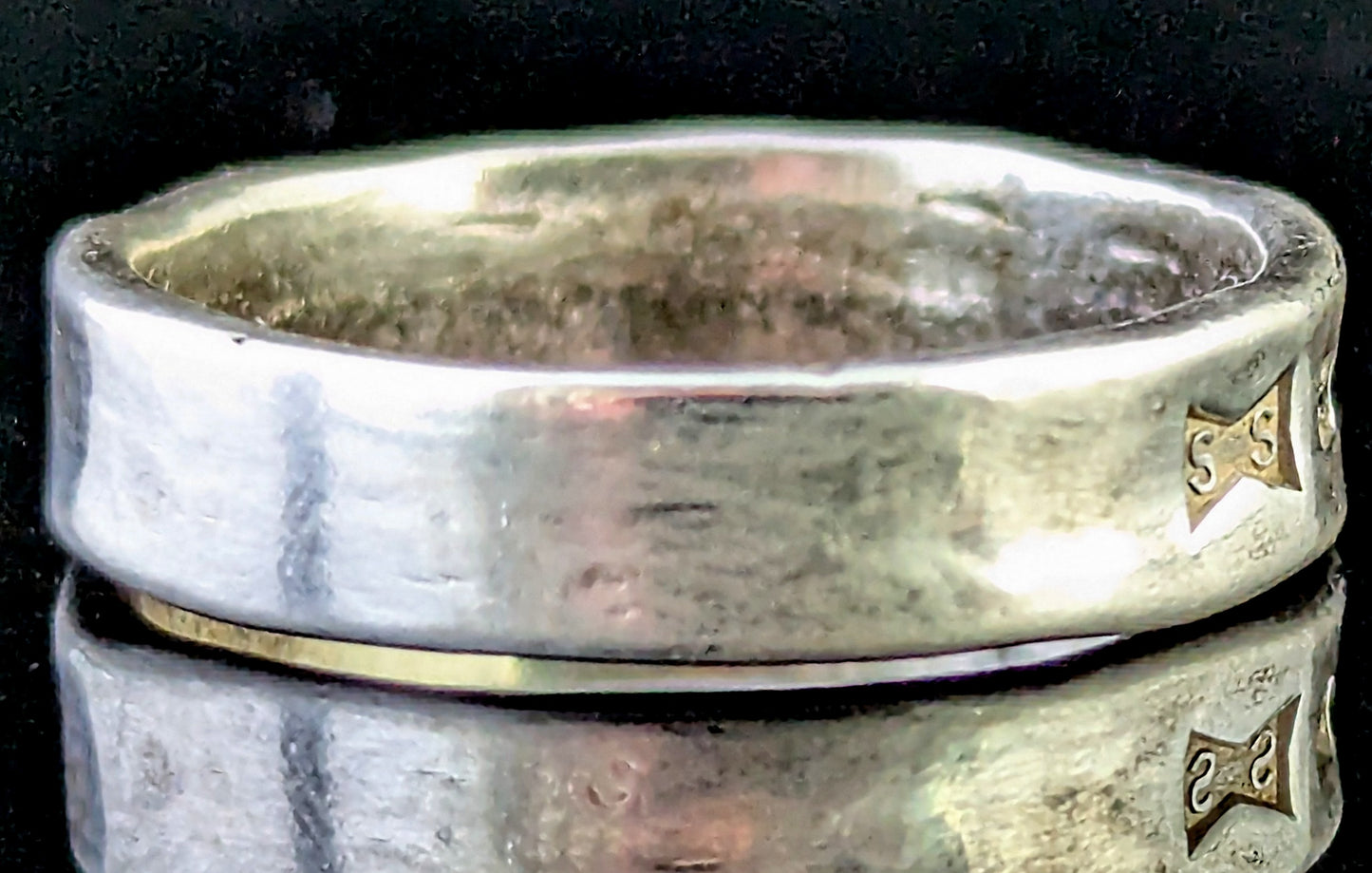 Vintage sterling silver band ring, Wedding band