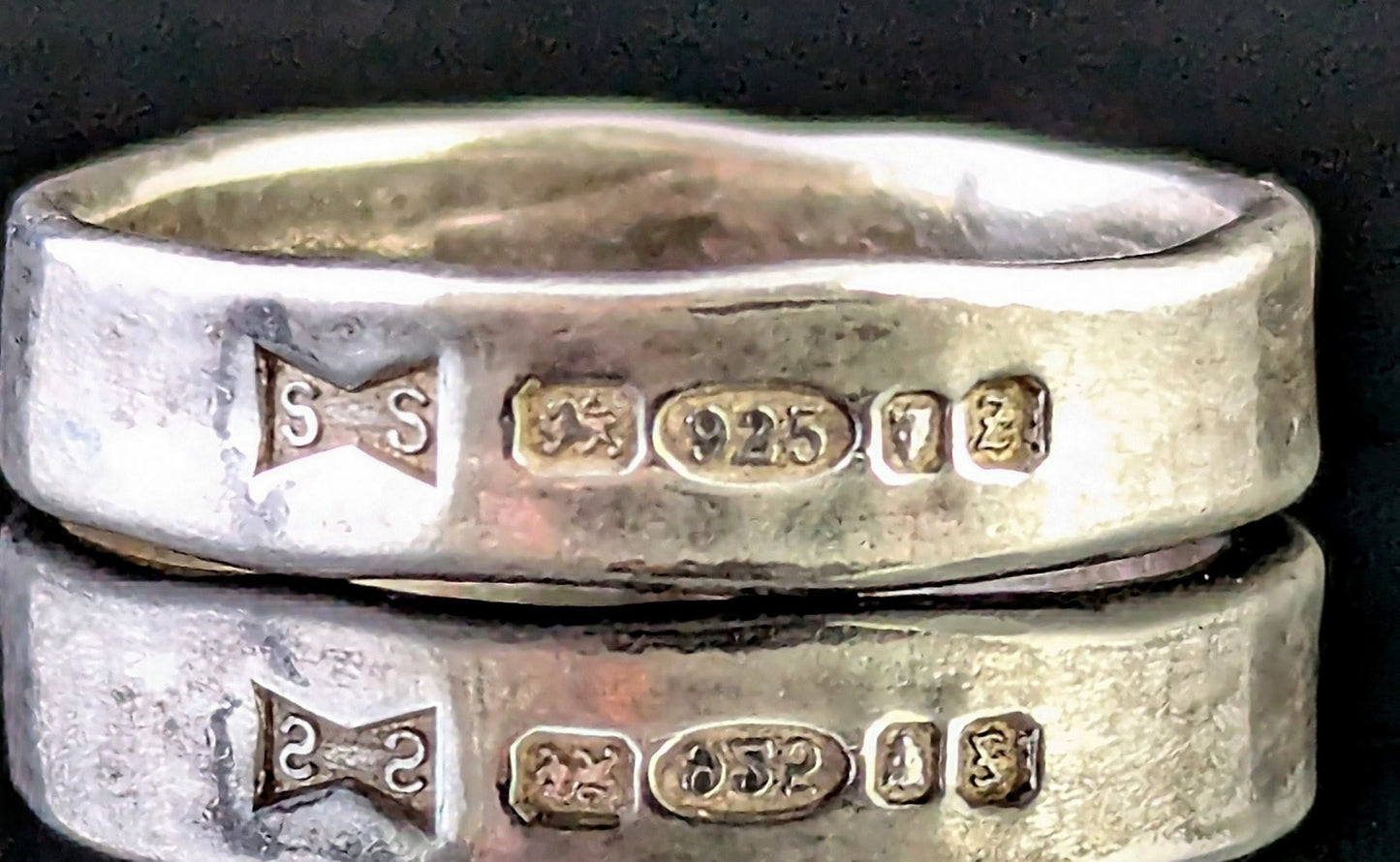 Vintage sterling silver band ring, Wedding band