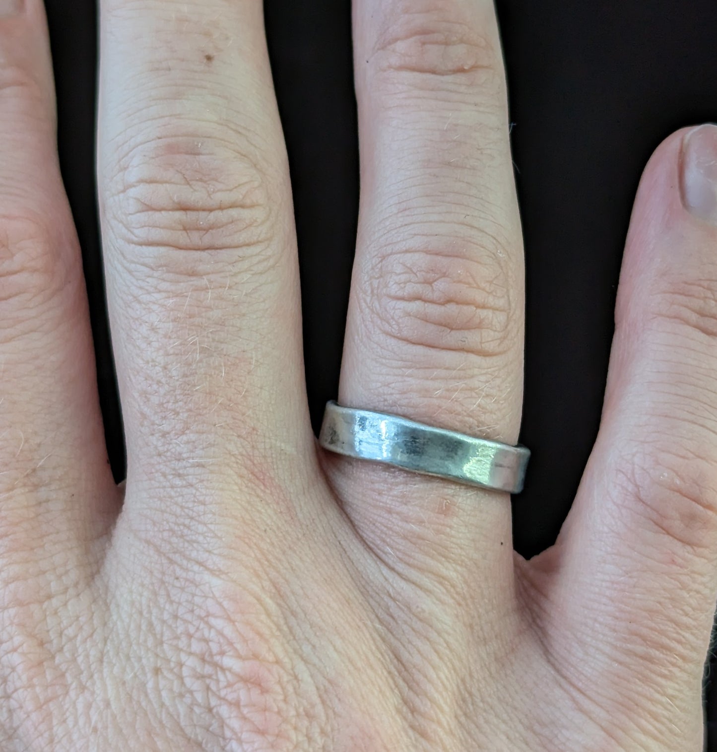 Vintage sterling silver band ring, Wedding band
