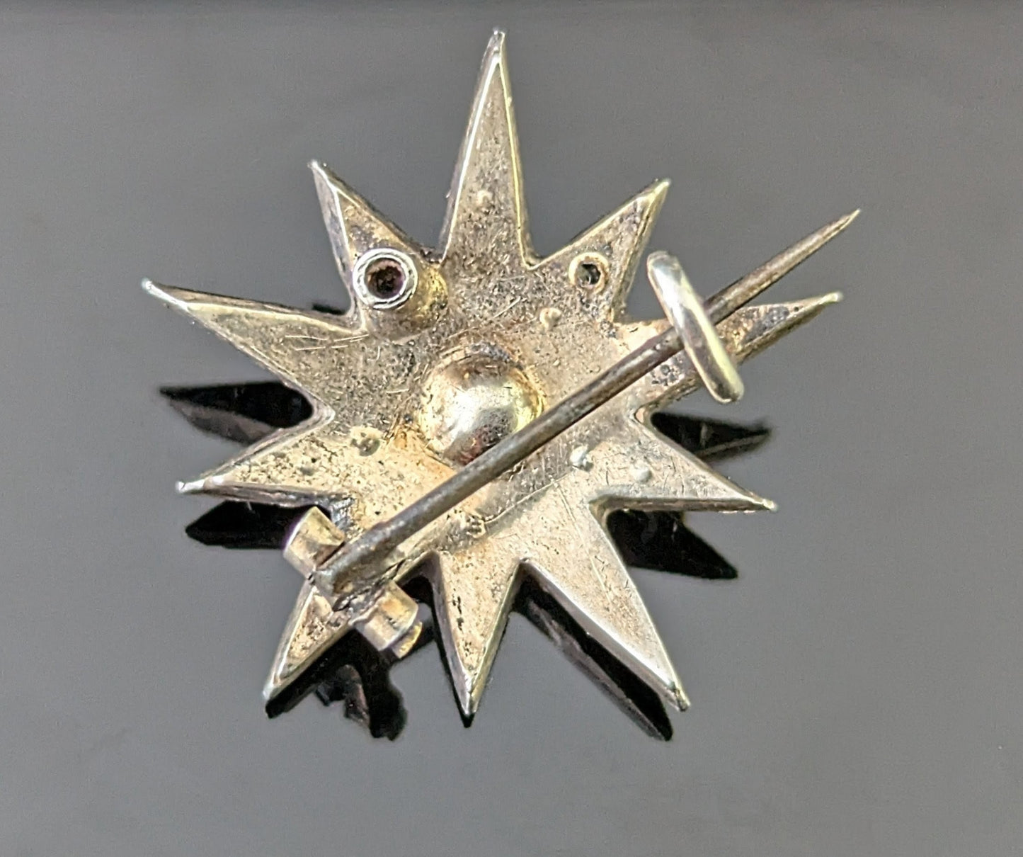 Antique North Star brooch, Sterling silver and Paste