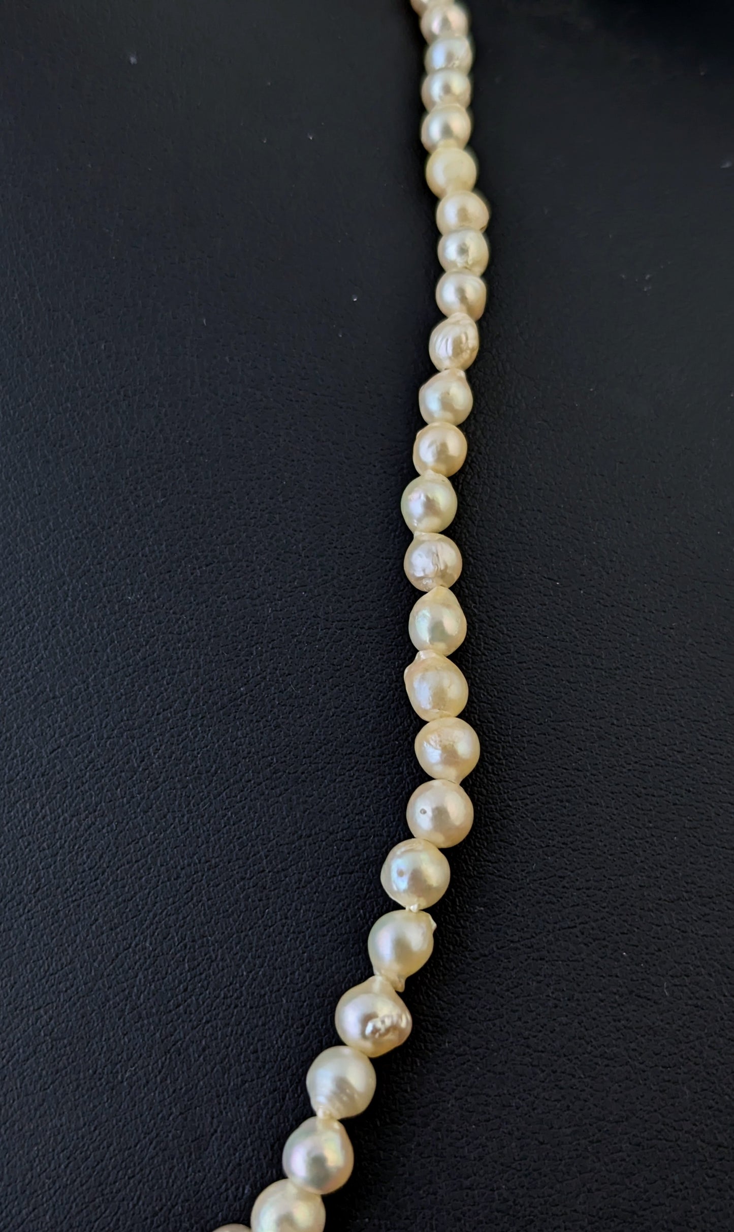 Vintage Cultured Pearl necklace, 9ct gold clasp, baroque shape
