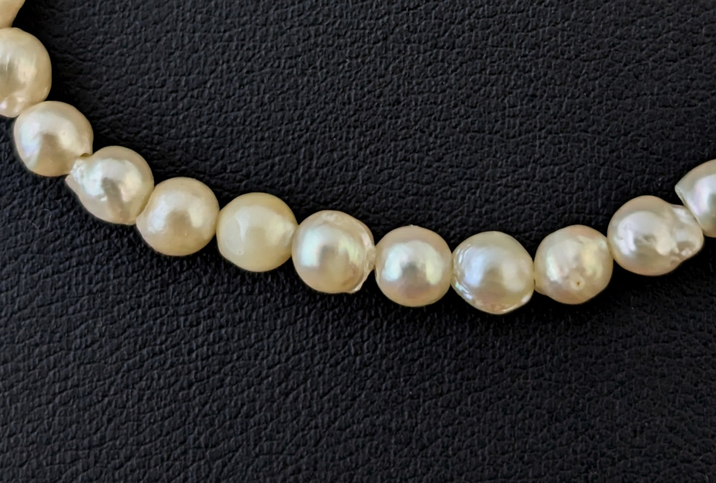 Vintage Cultured Pearl necklace, 9ct gold clasp, baroque shape