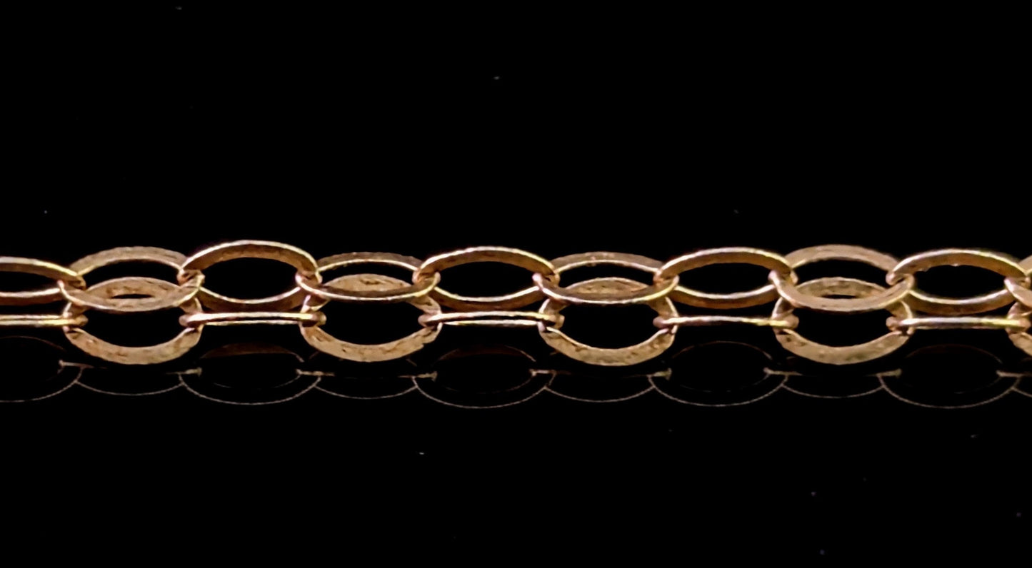 Vintage 9ct gold trace link chain necklace, dainty, fine, Skinny chain