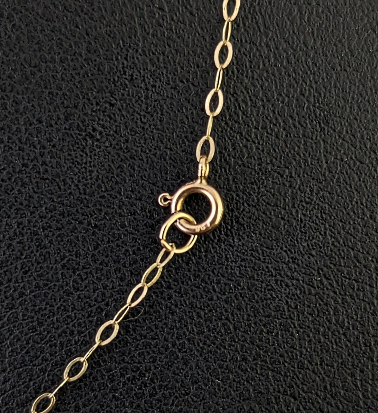 Vintage 9ct gold trace link chain necklace, dainty, fine, Skinny chain