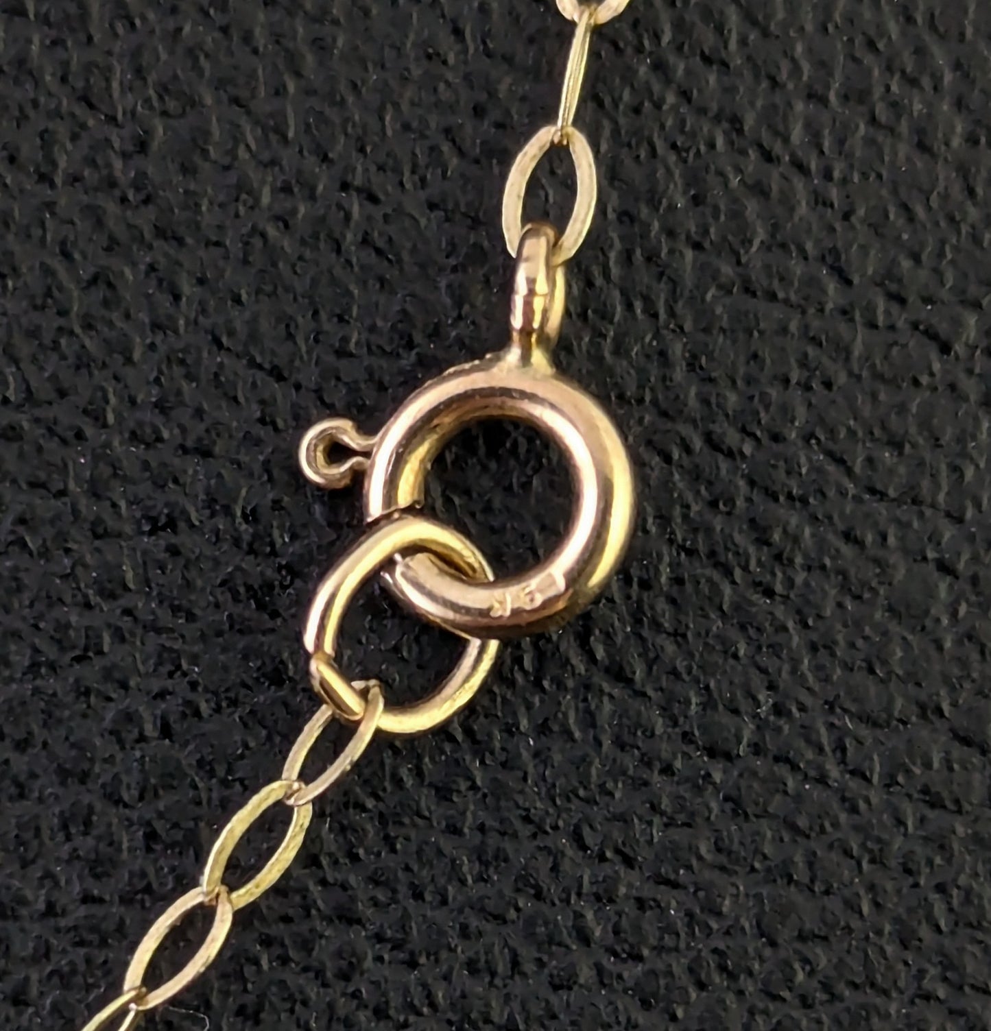 Vintage 9ct gold trace link chain necklace, dainty, fine, Skinny chain